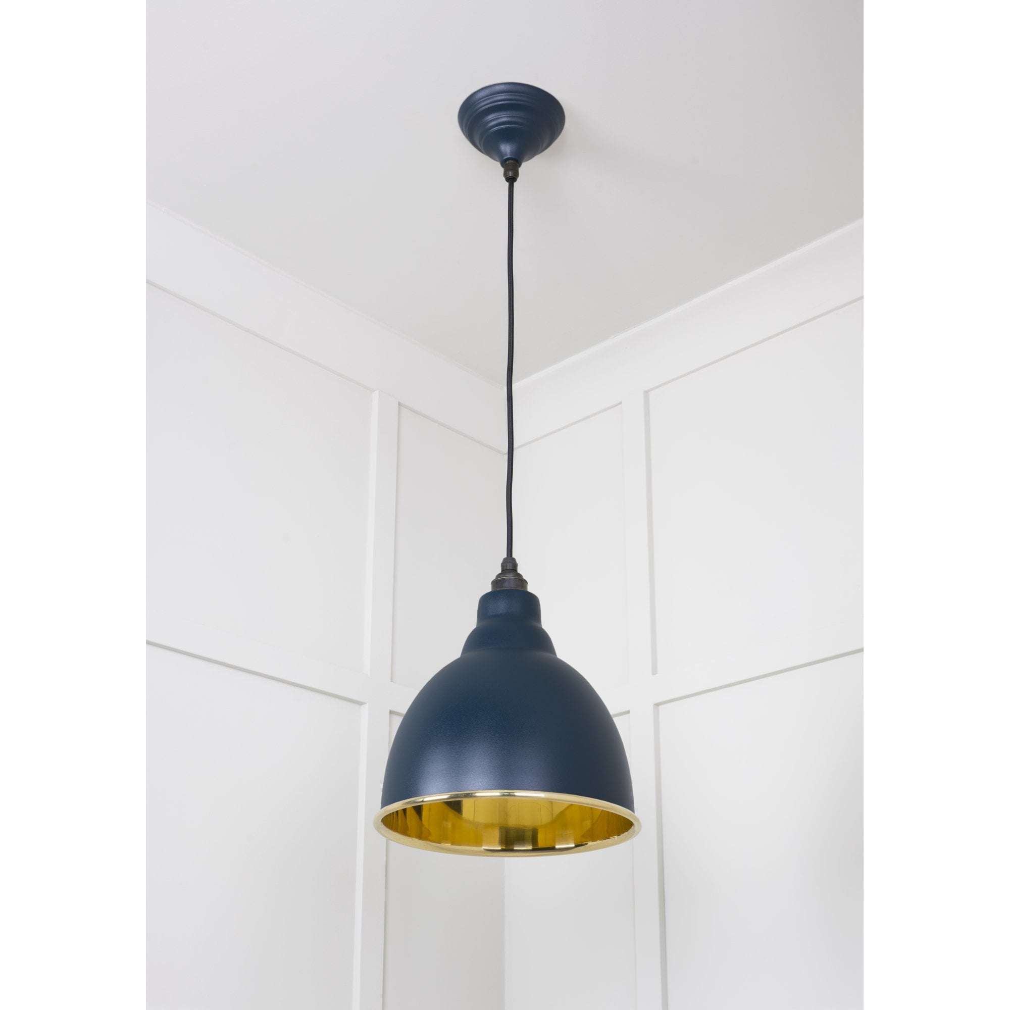 From The Anvil Smooth Brass Brindley Pendant - Dusk (Dark Blue/Grey)