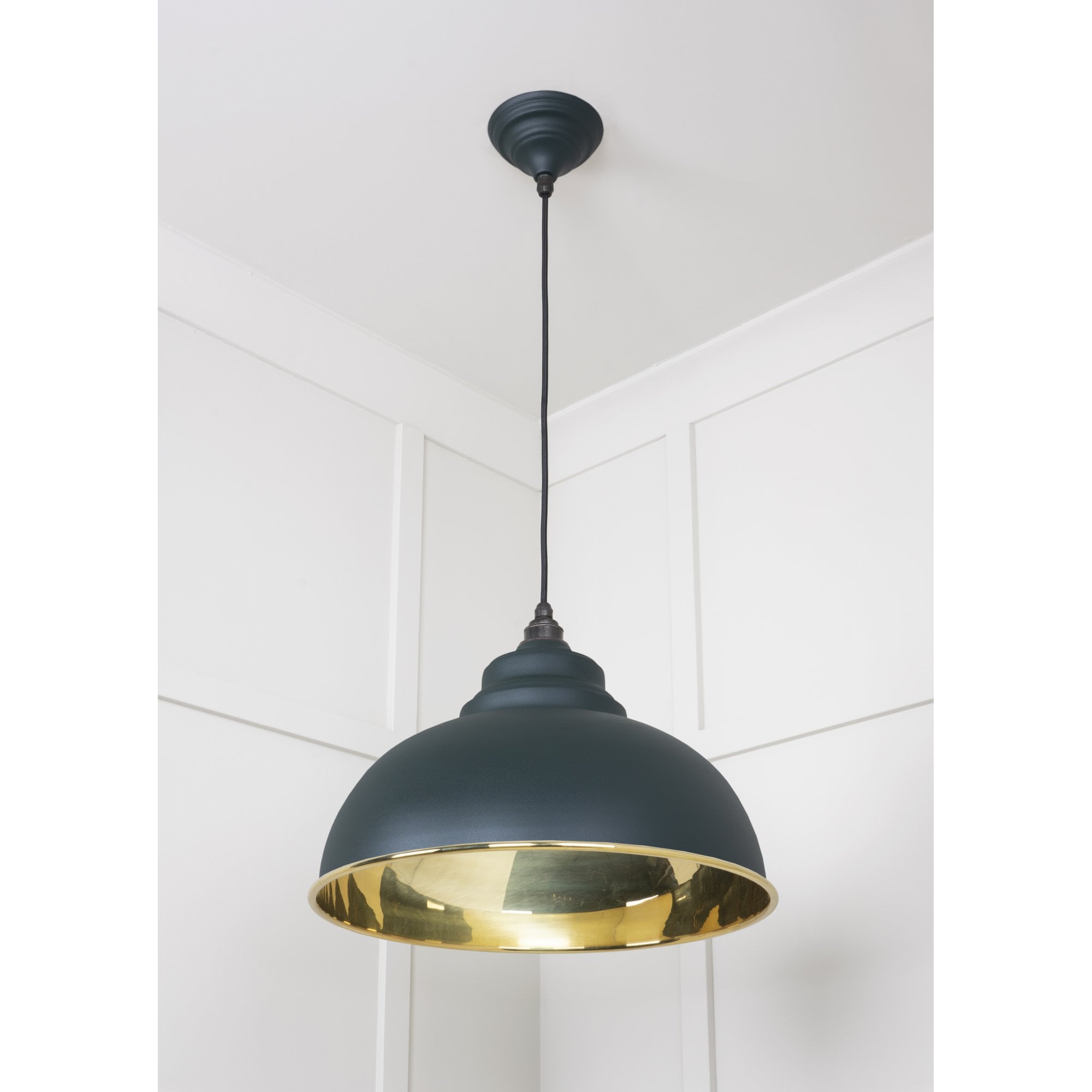 From The Anvil Smooth Brass Harborne Pendant - Dingle (Rich Green)