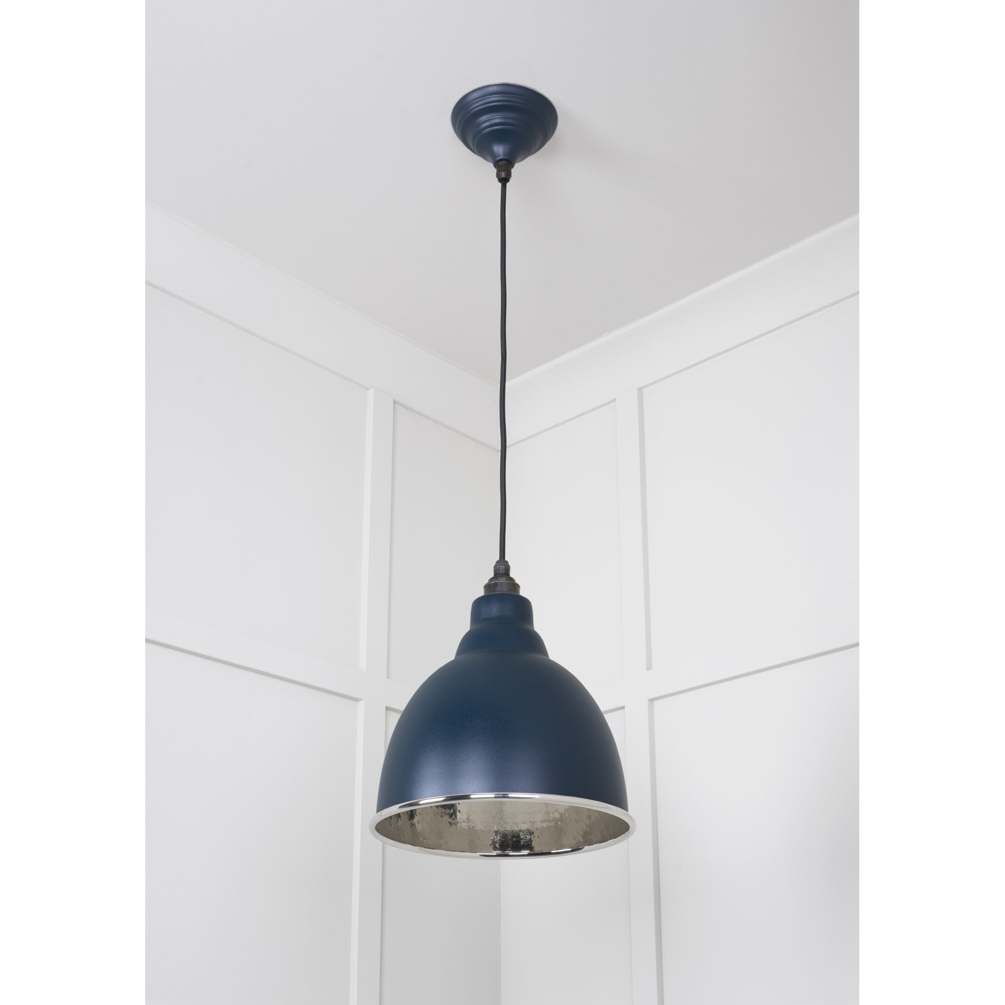From The Anvil Hammered Nickel Brindley Pendant - Dusk (Dark Blue/Grey)