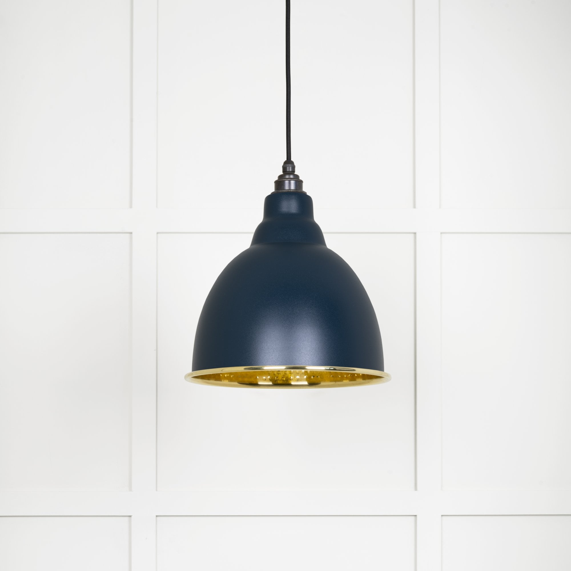 From The Anvil Hammered Brass Brindley Pendant - Dusk (Dark Blue/Grey)