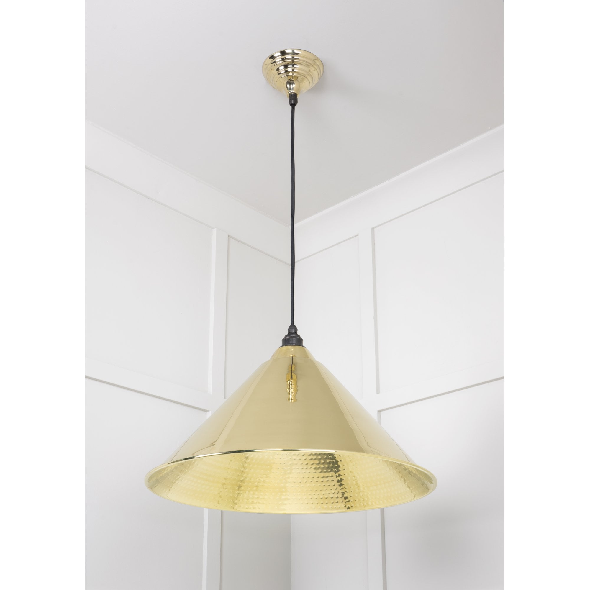 From The Anvil Hammered Brass Hockley Pendant