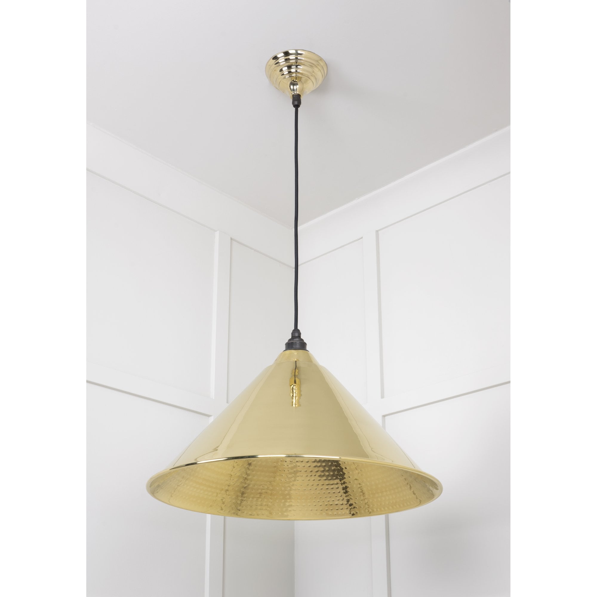 From The Anvil Hammered Brass Hockley Pendant