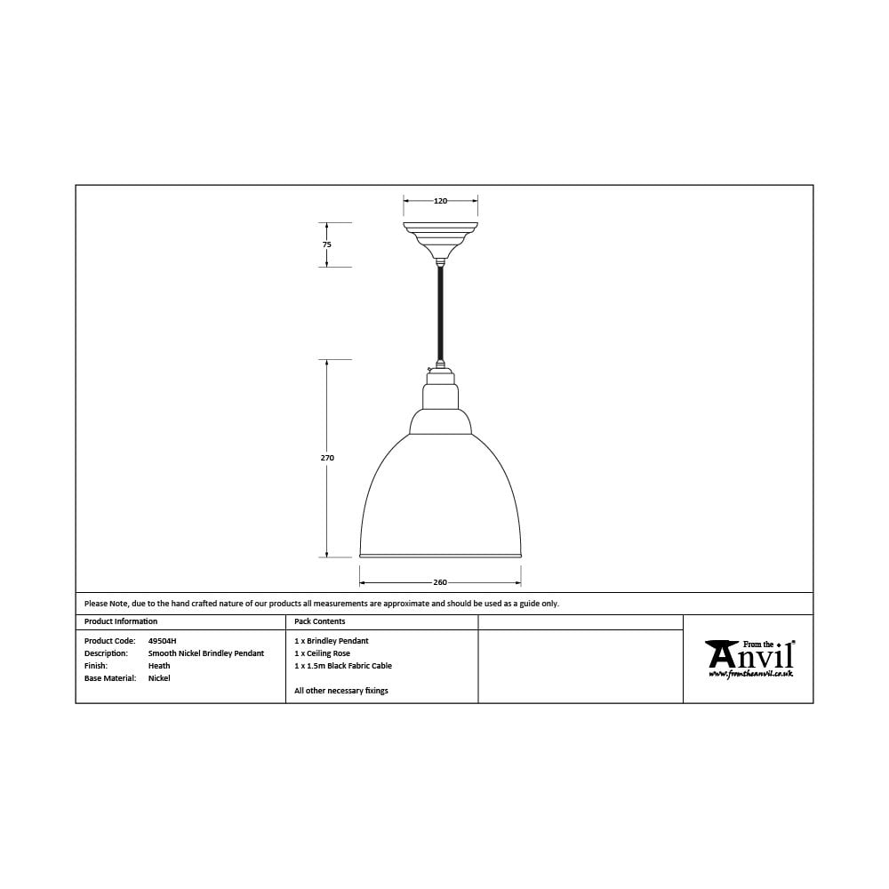 From The Anvil Smooth Nickel Brindley Pendant - Heath (Earthy Green)