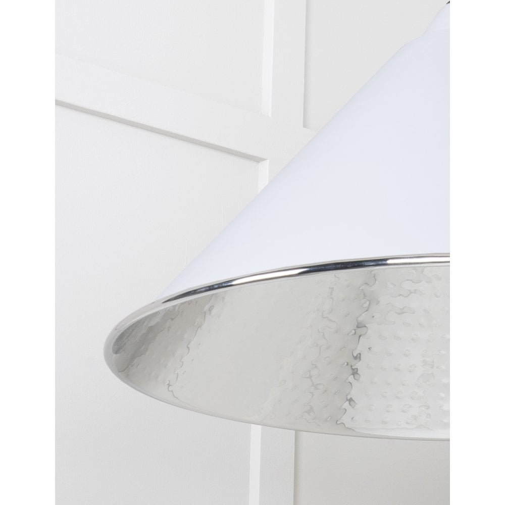 From The Anvil Hammered Nickel Hockley Pendant - Birch (Pale Grey)