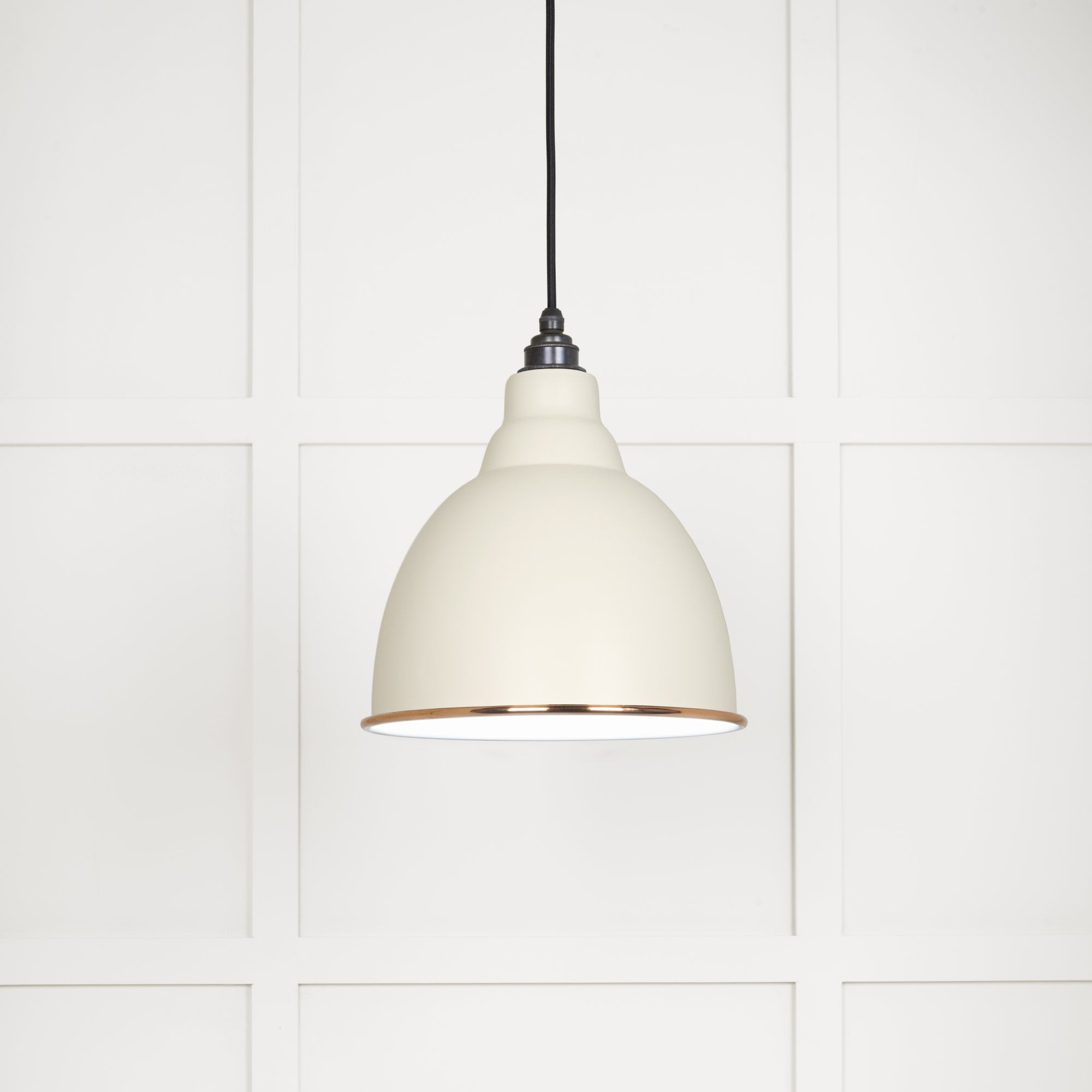 From The Anvil White Gloss Brindley Pendant - Teasel (Off White/Cream)