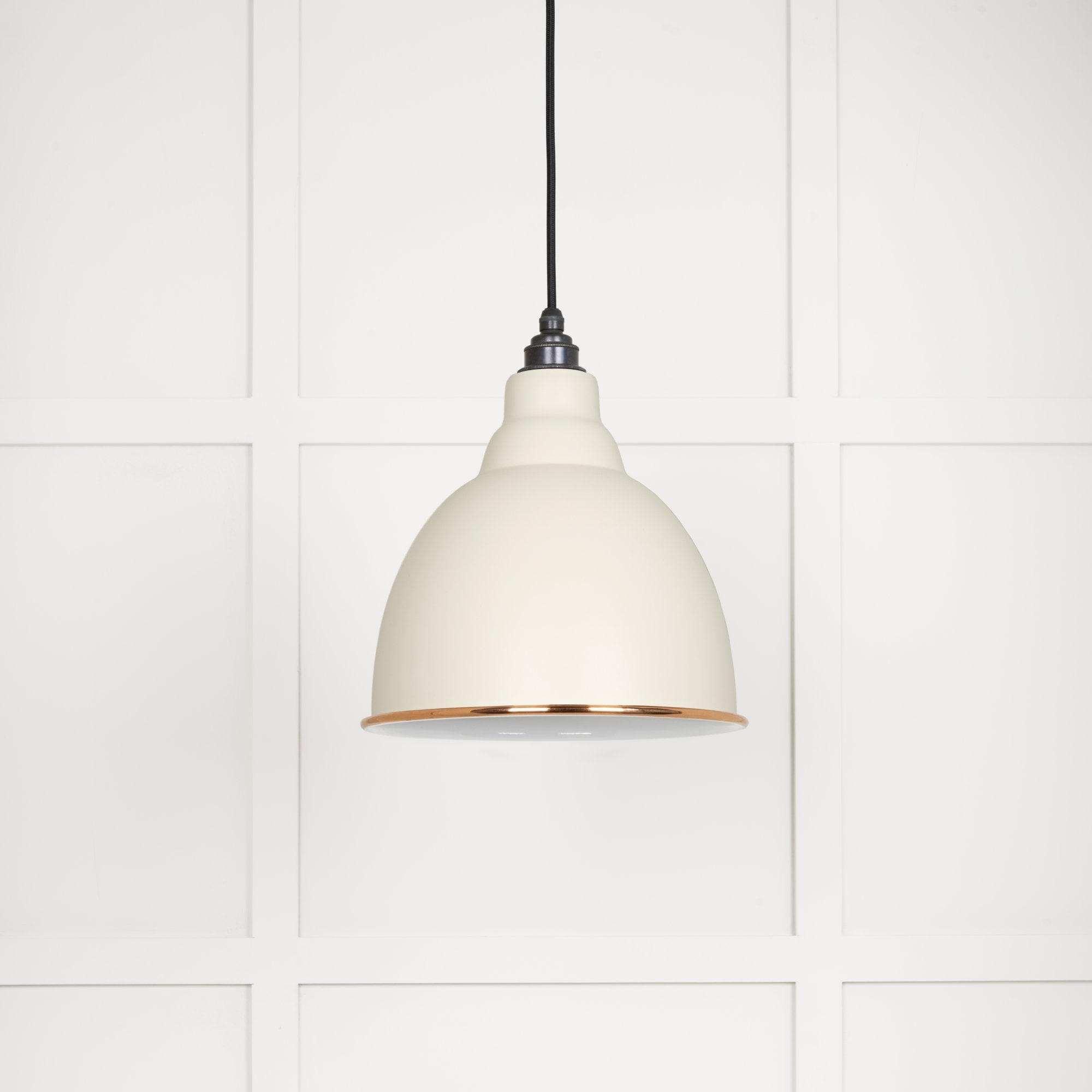 From The Anvil White Gloss Brindley Pendant - Teasel (Off White/Cream)
