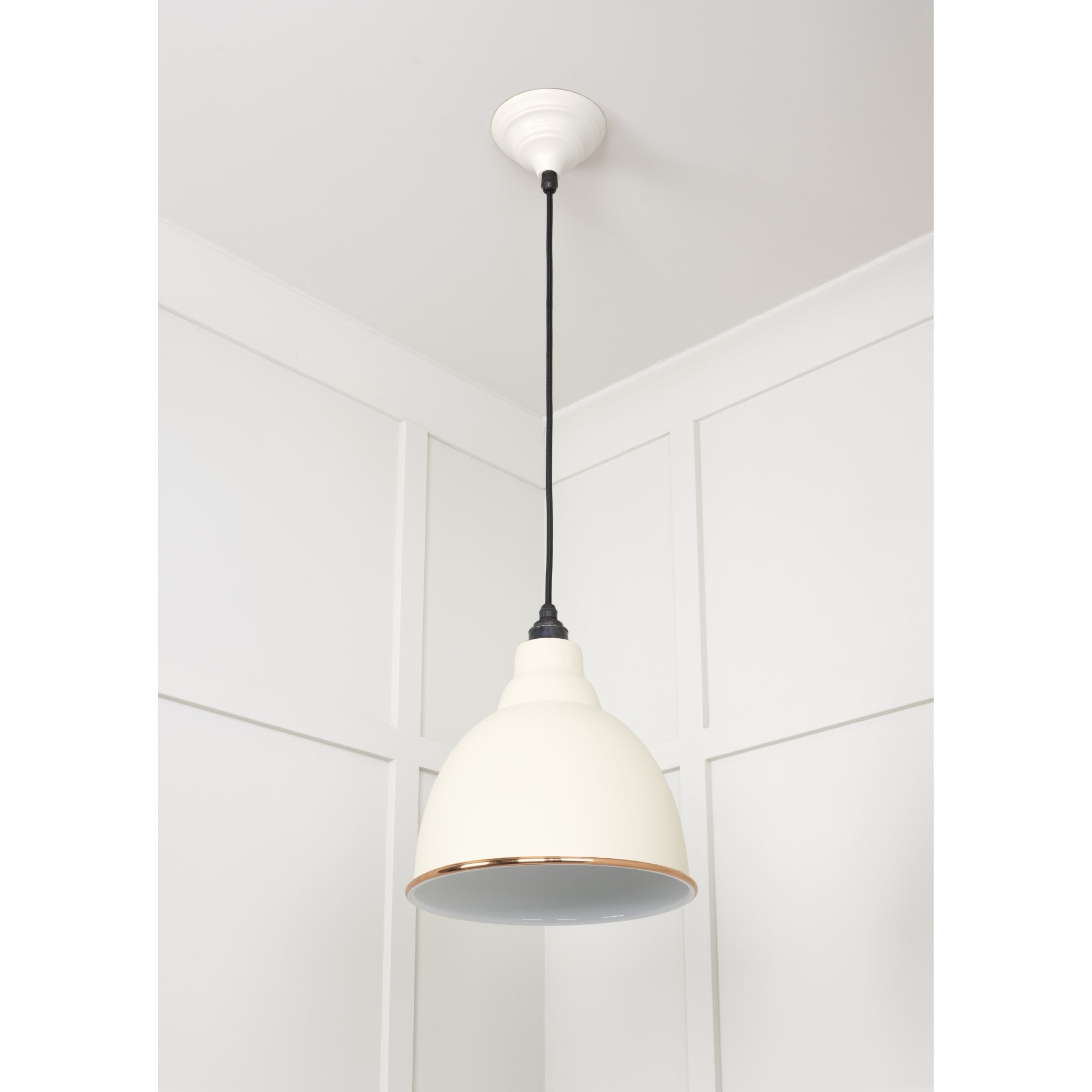 From The Anvil White Gloss Brindley Pendant - Teasel (Off White/Cream)
