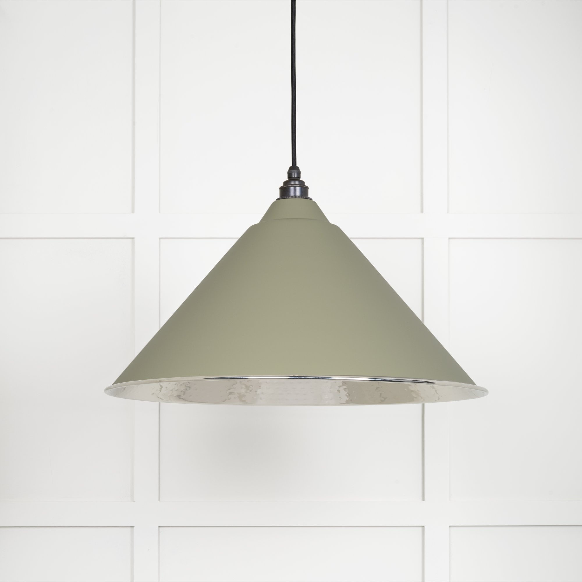 From The Anvil Hammered Nickel Hockley Pendant - Tump (Pale Green)