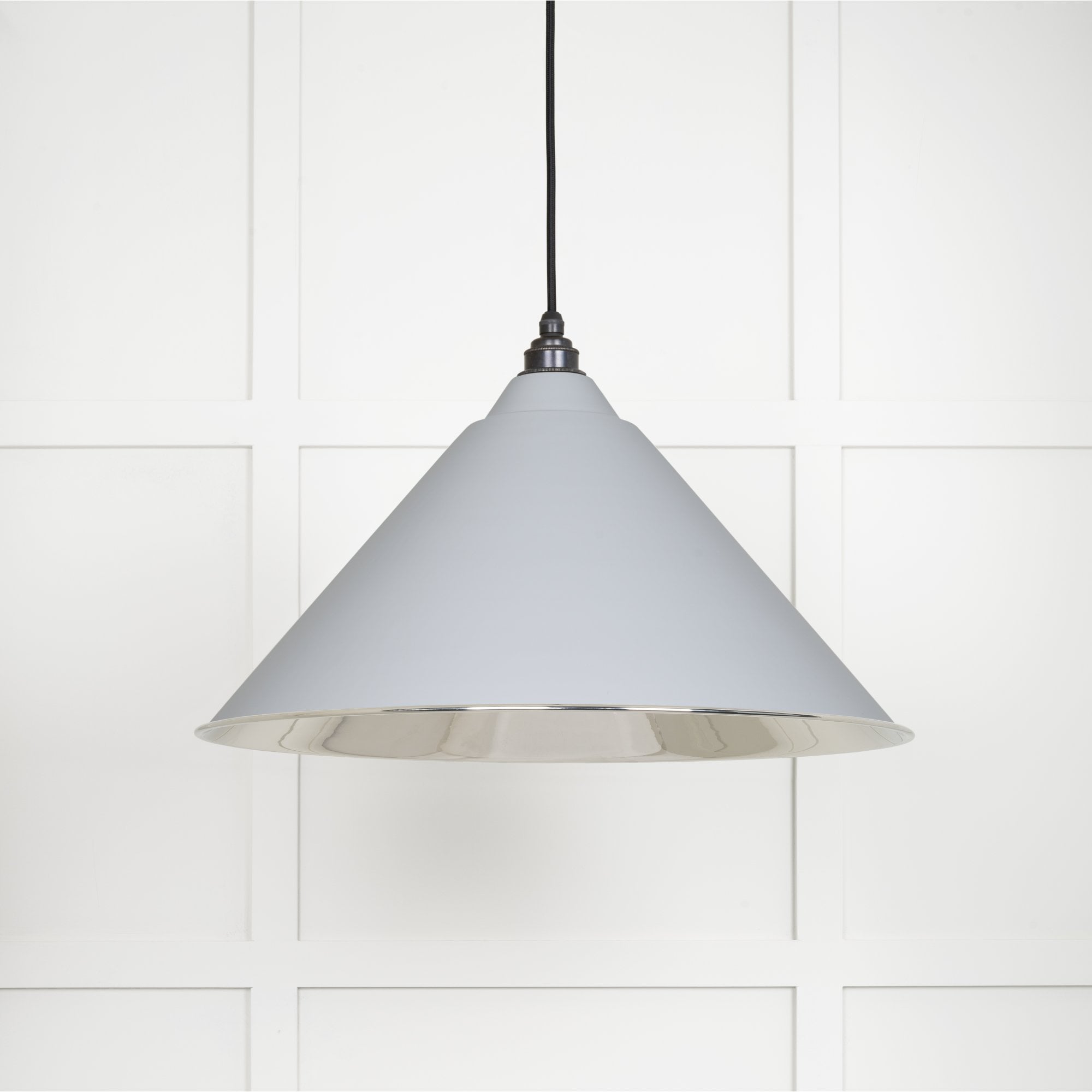 From The Anvil Smooth Nickel Hockley Pendant - Birch (Pale Grey)