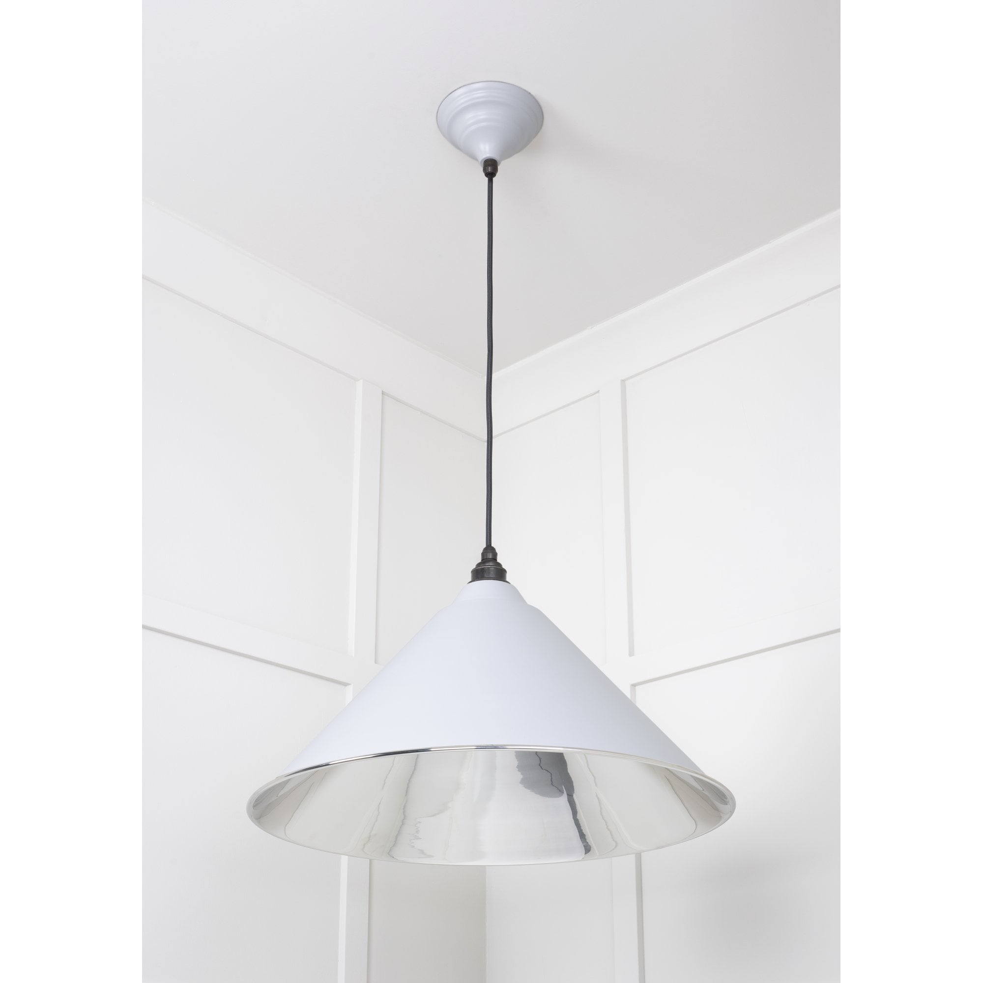 From The Anvil Smooth Nickel Hockley Pendant - Birch (Pale Grey)
