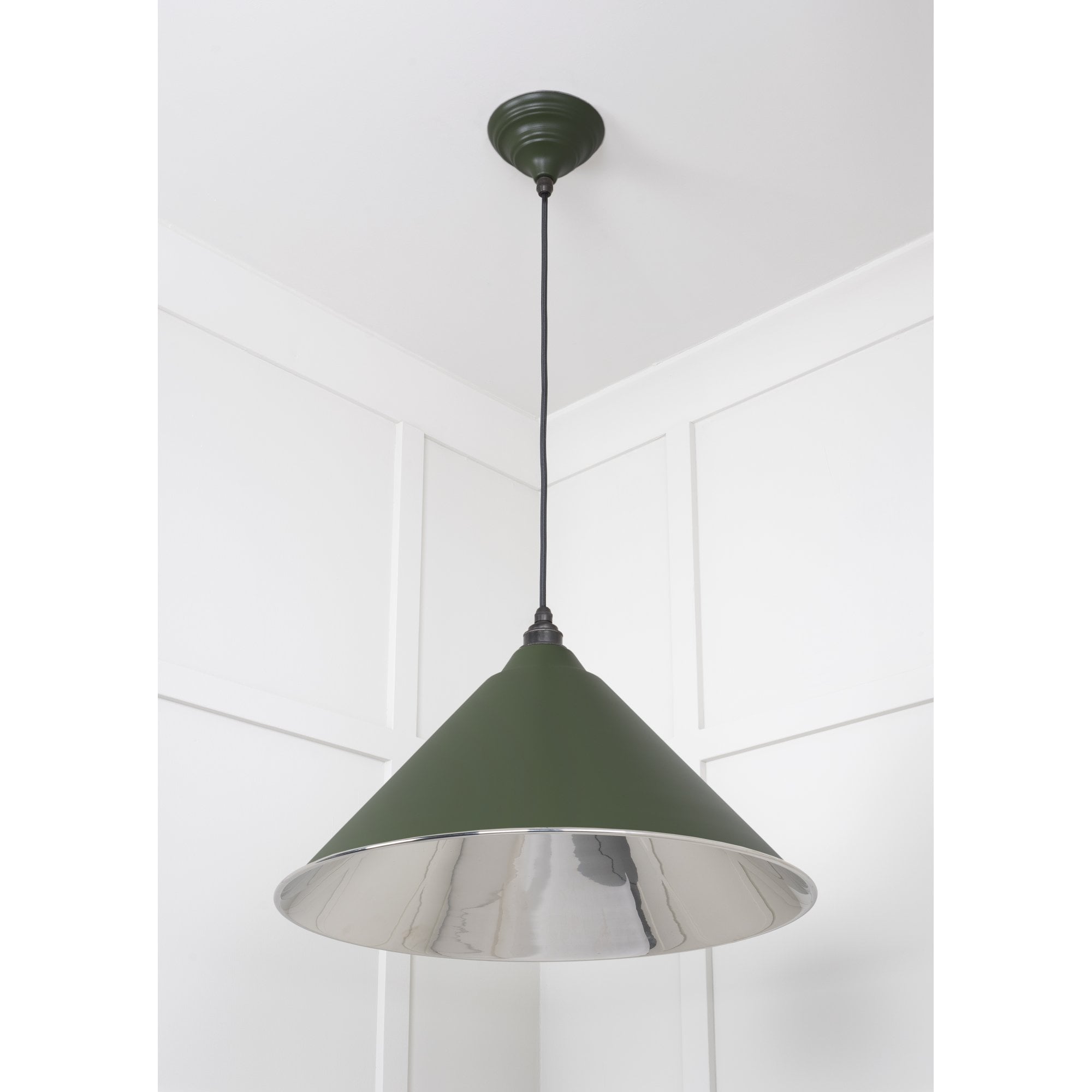From The Anvil Smooth Nickel Hockley Pendant - Heath (Earthy Green)