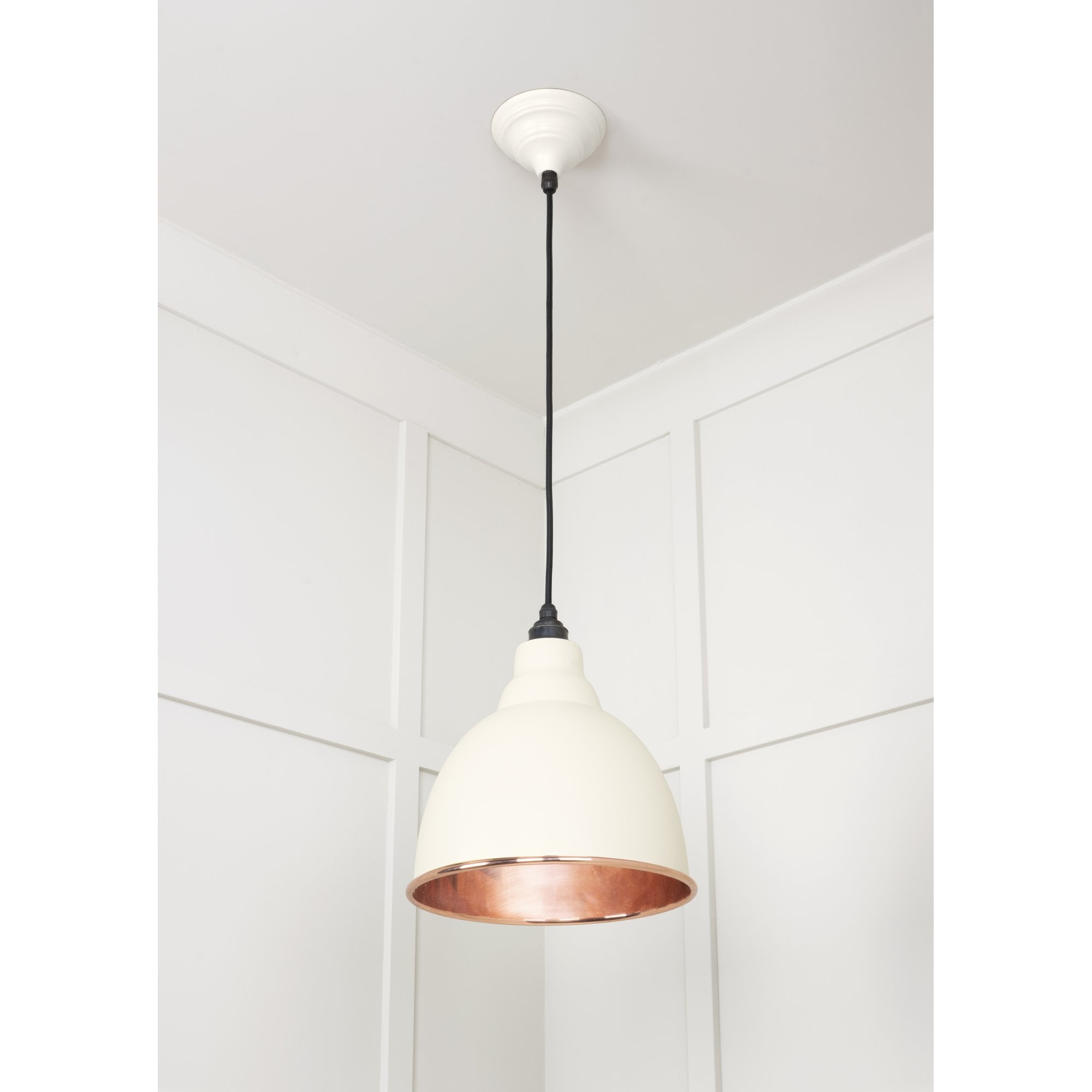 From The Anvil Smooth Copper Brindley Pendant - Teasel (Off White/Cream)