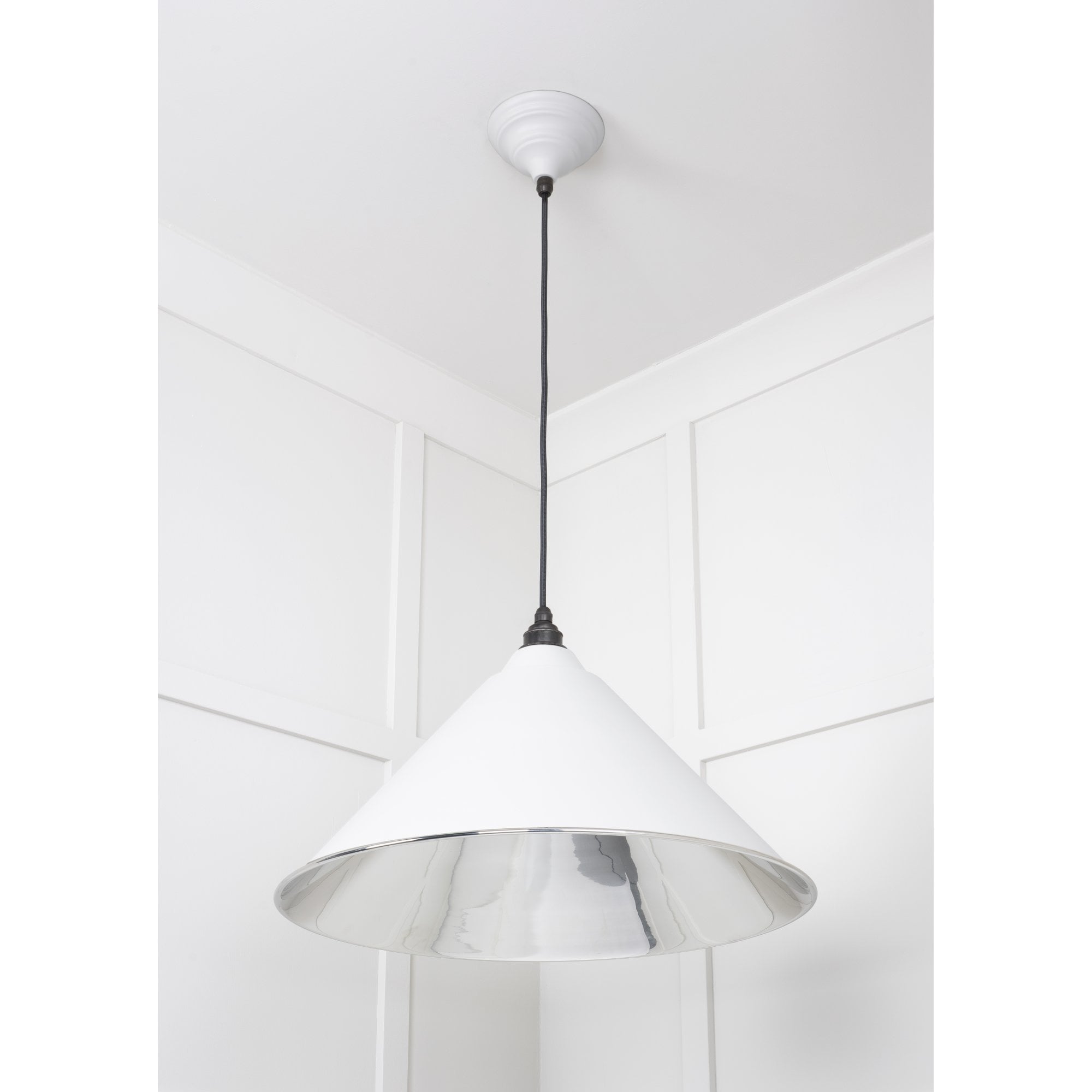 From The Anvil Smooth Nickel Hockley Pendant - Flock (Matt White)