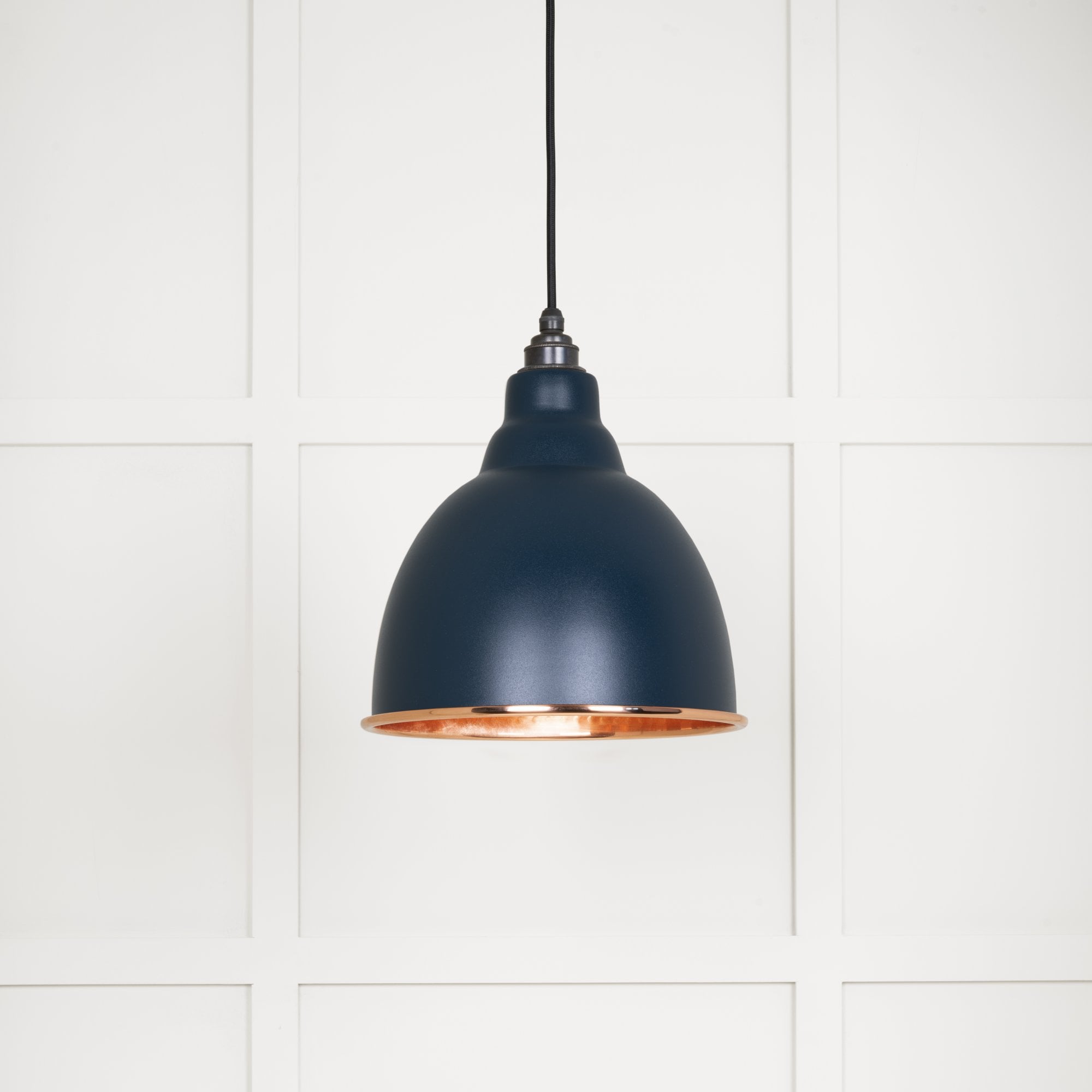 From The Anvil Hammered Copper Brindley Pendant - Dusk (Dark Blue/Grey)