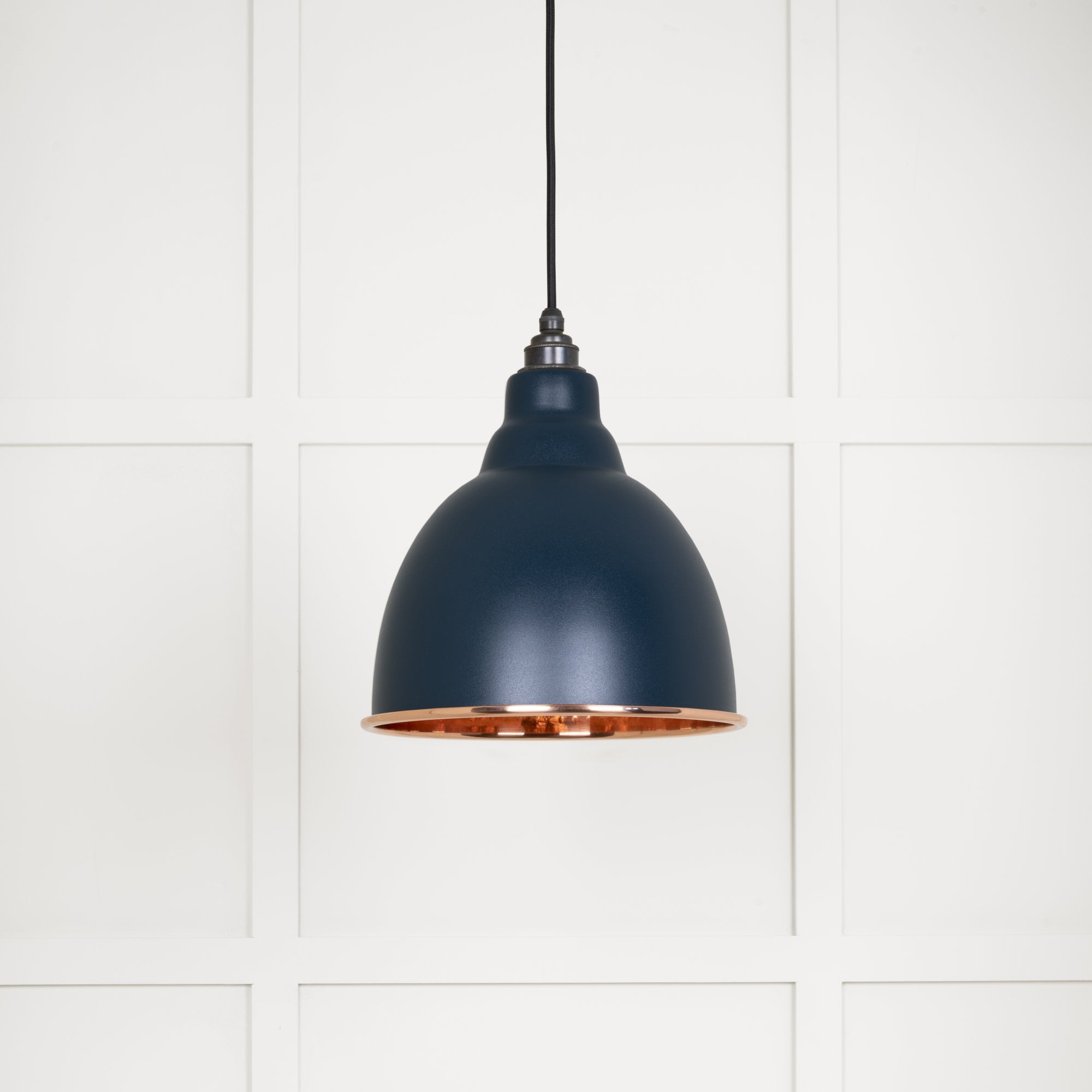 From The Anvil Hammered Copper Brindley Pendant - Dusk (Dark Blue/Grey)