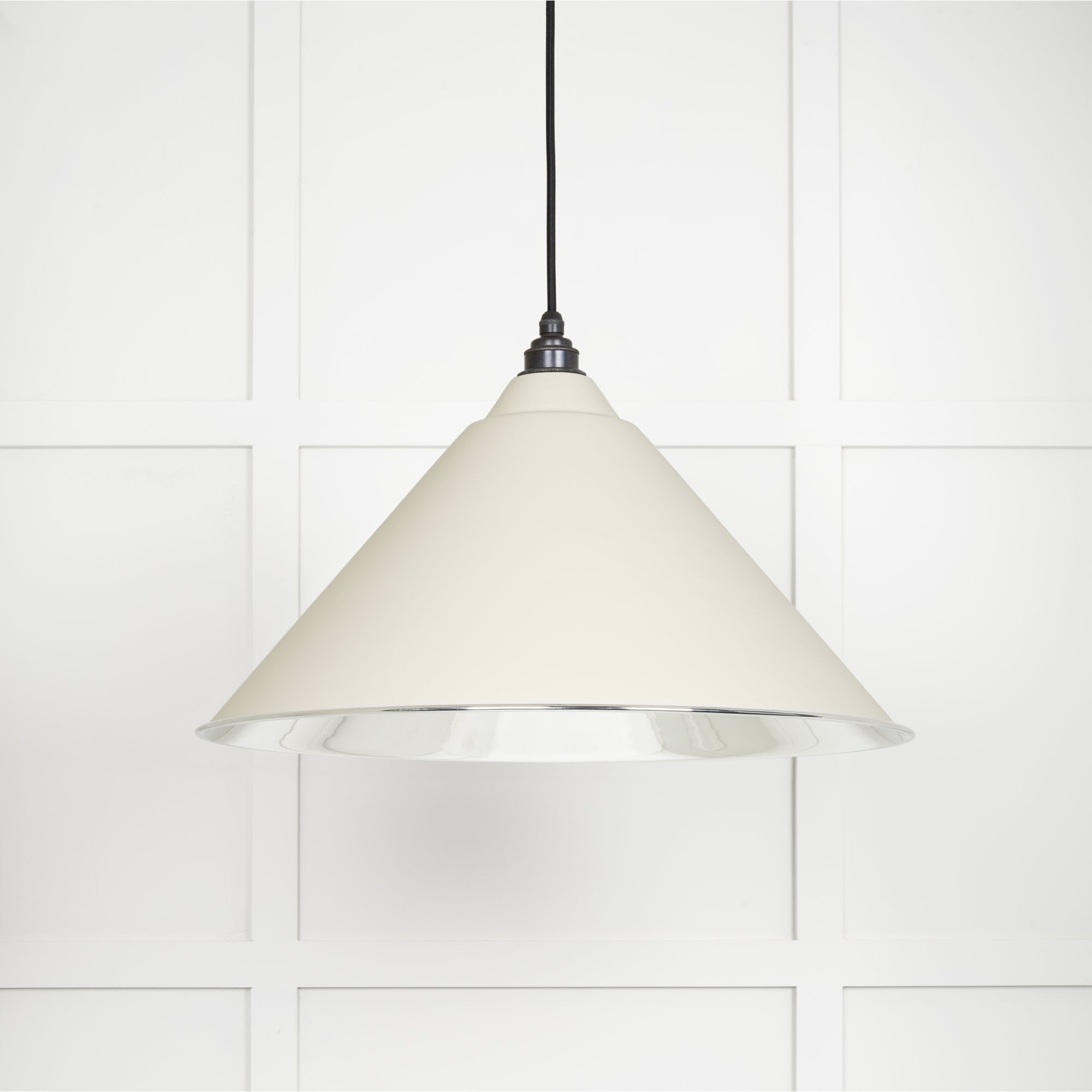 From The Anvil Smooth Nickel Hockley Pendant - Teasel (Off White/Cream)