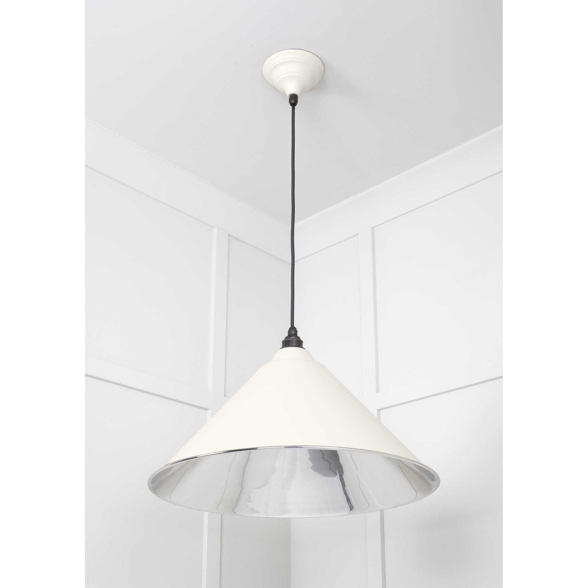 From The Anvil Smooth Nickel Hockley Pendant - Teasel (Off White/Cream)