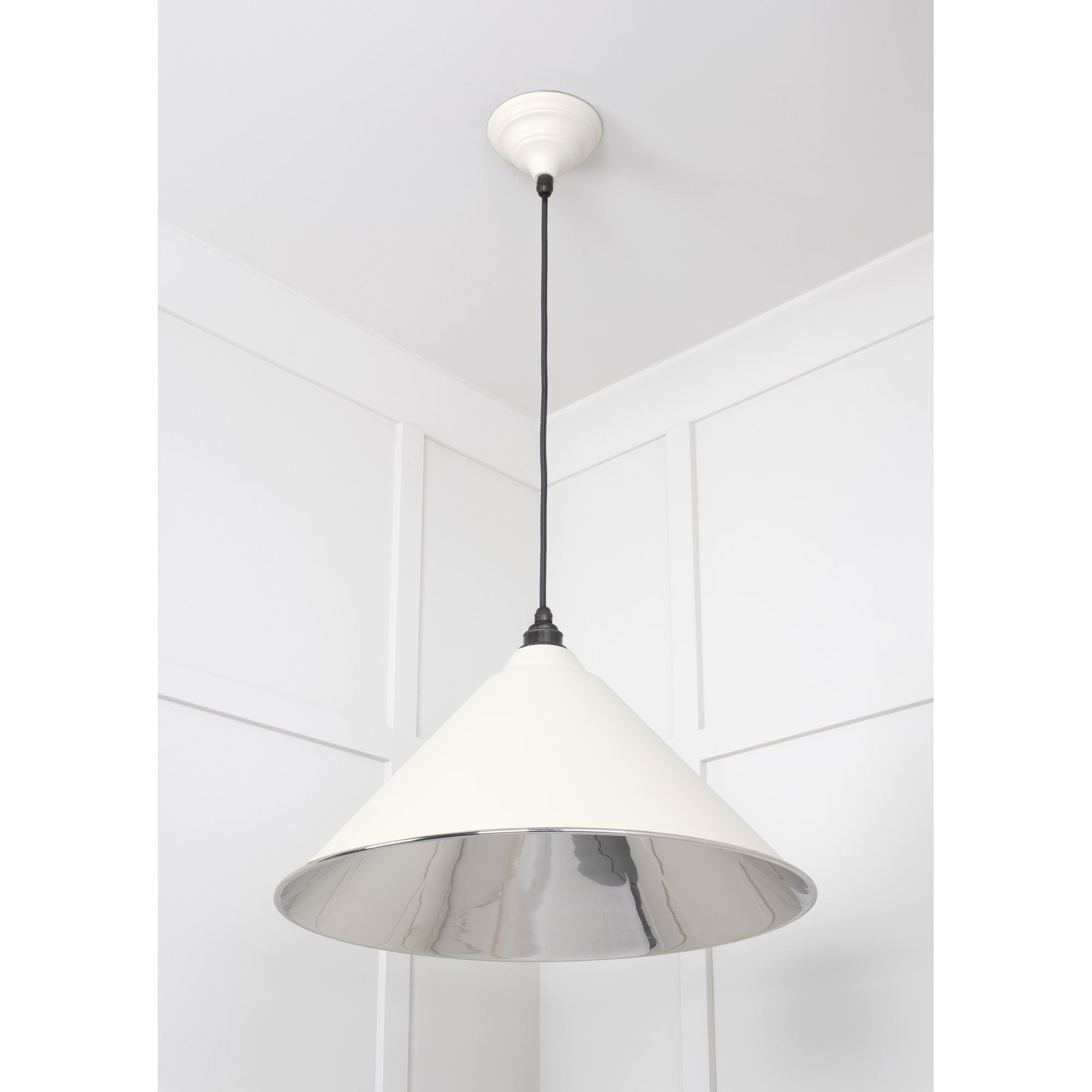 From The Anvil Smooth Nickel Hockley Pendant - Teasel (Off White/Cream)