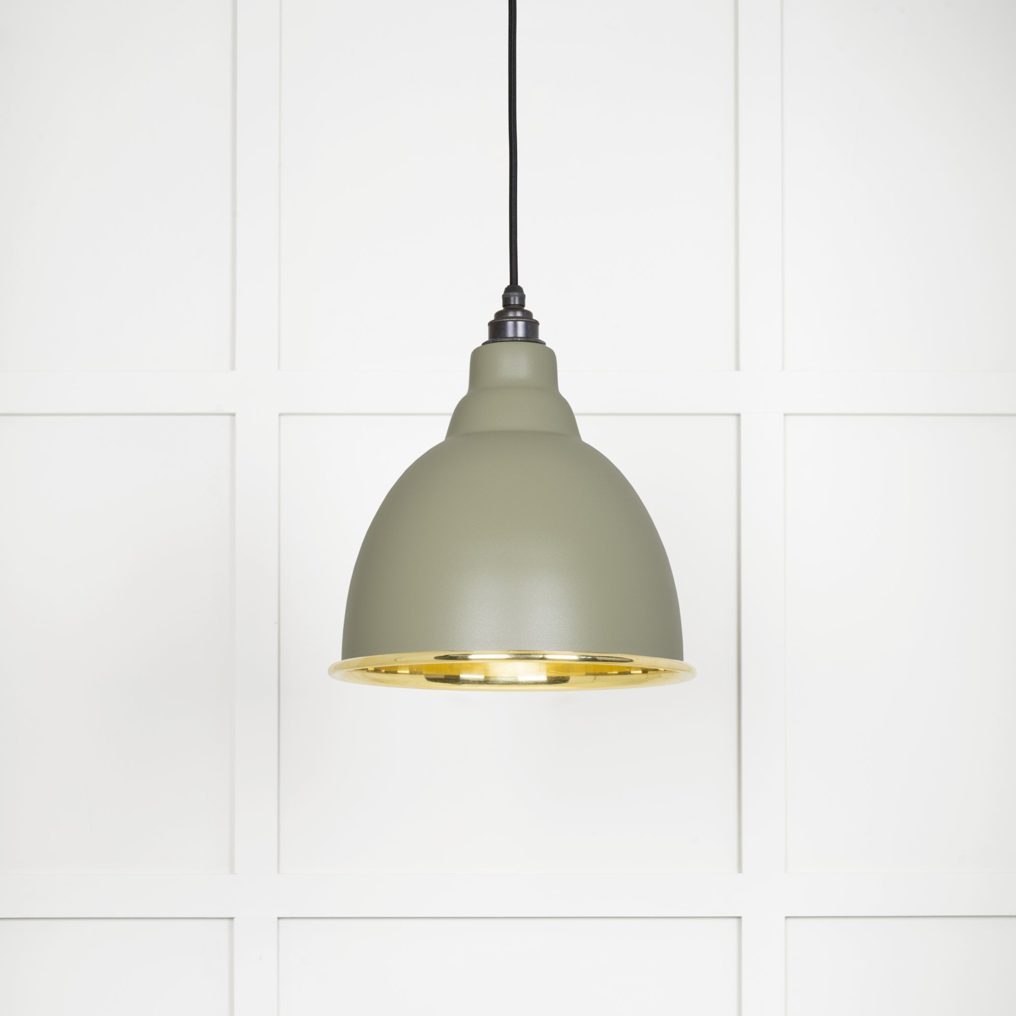 From The Anvil Smooth Brass Brindley Pendant - Tump (Pale Green)