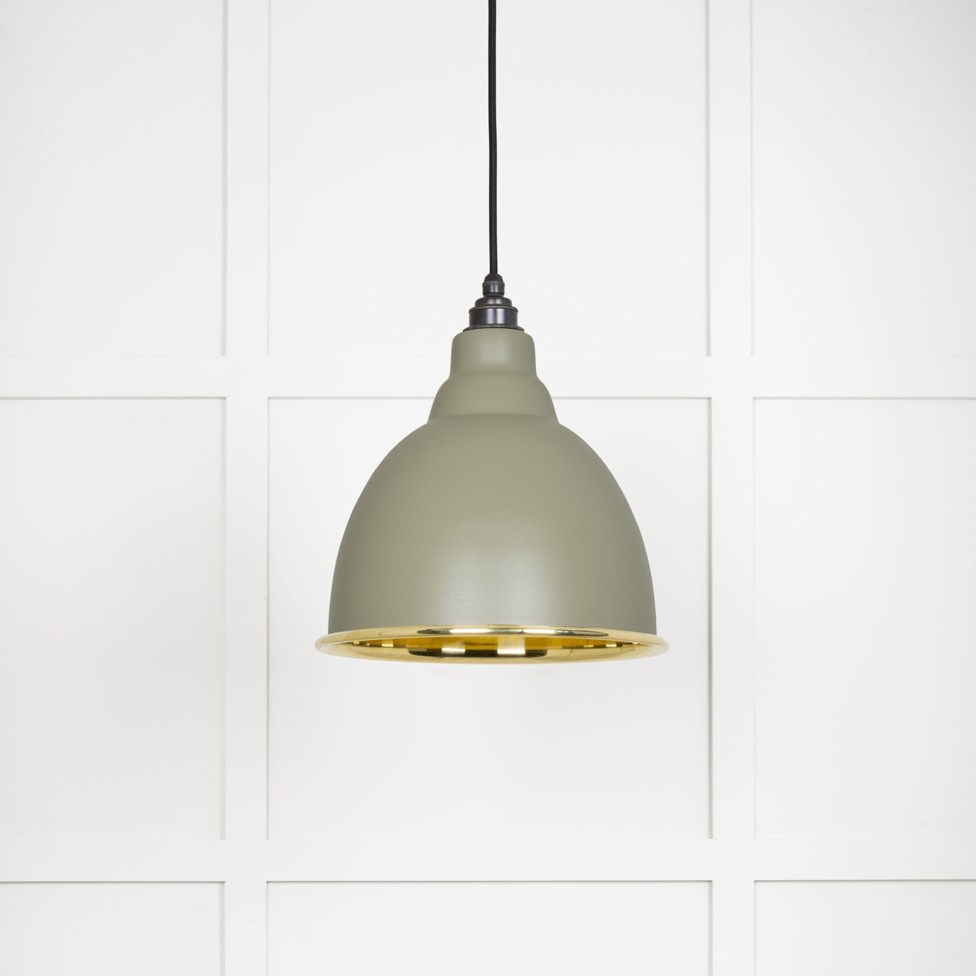From The Anvil Smooth Brass Brindley Pendant - Tump (Pale Green)