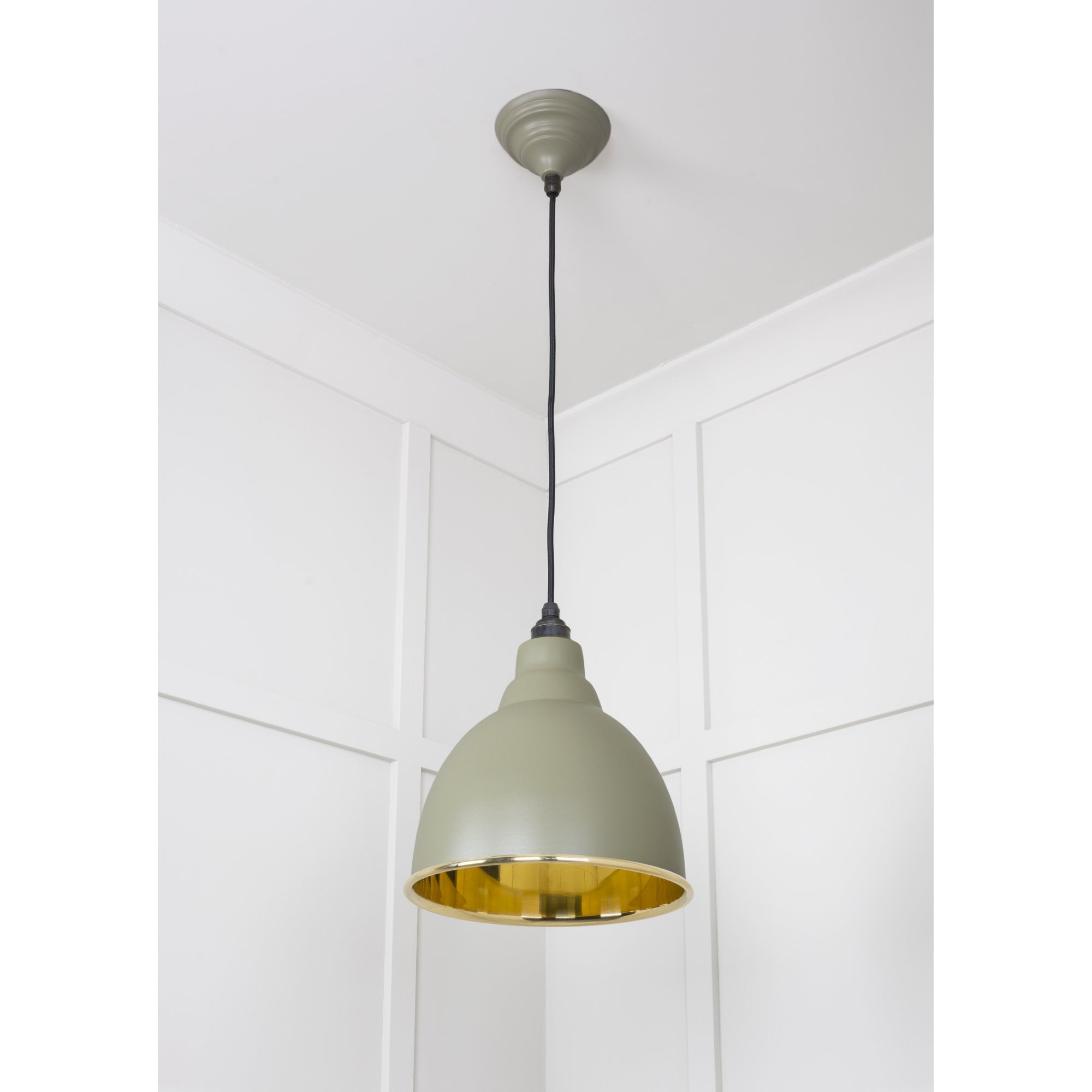 From The Anvil Smooth Brass Brindley Pendant - Tump (Pale Green)