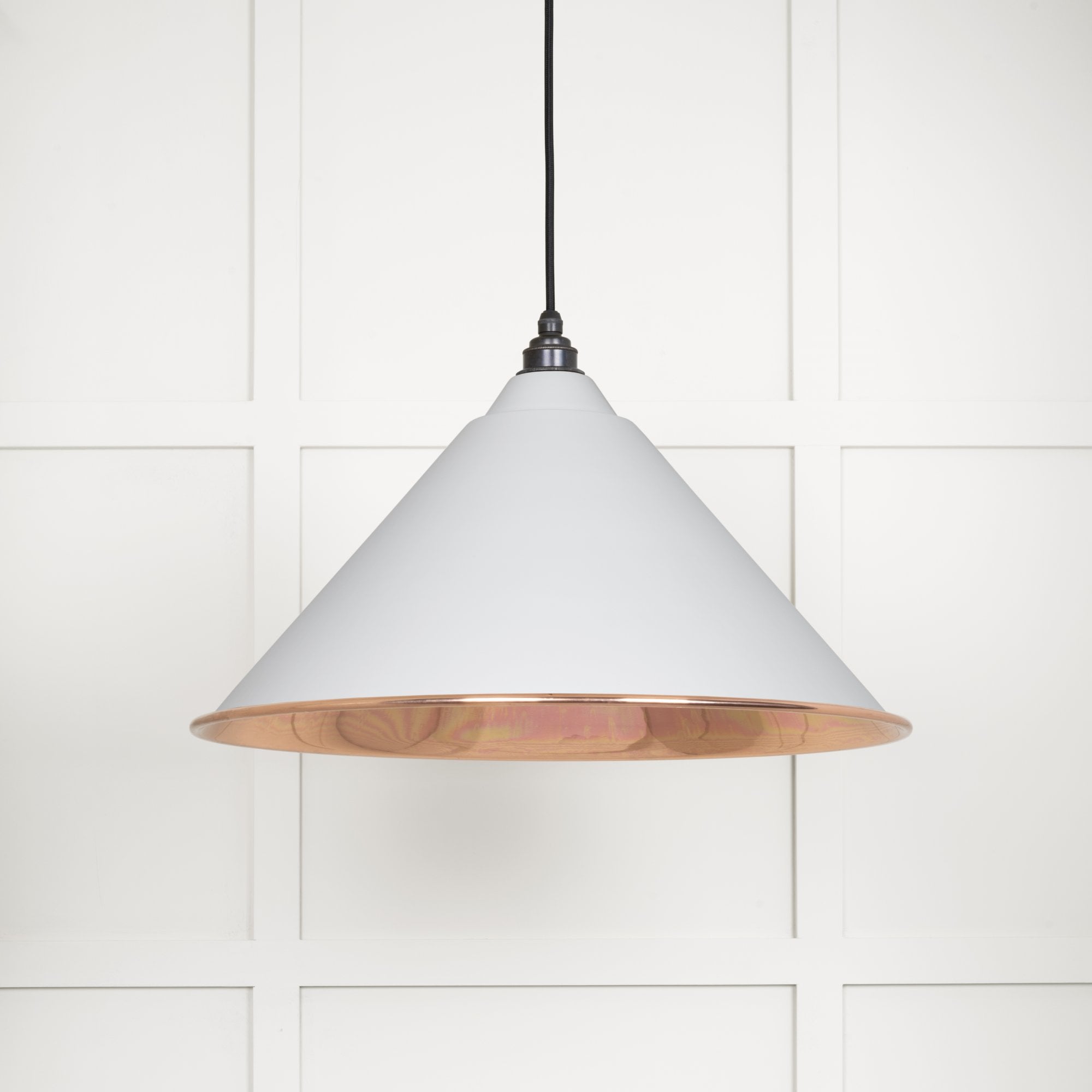 From The Anvil Smooth Copper Hockley Pendant - Flock (Matt White)
