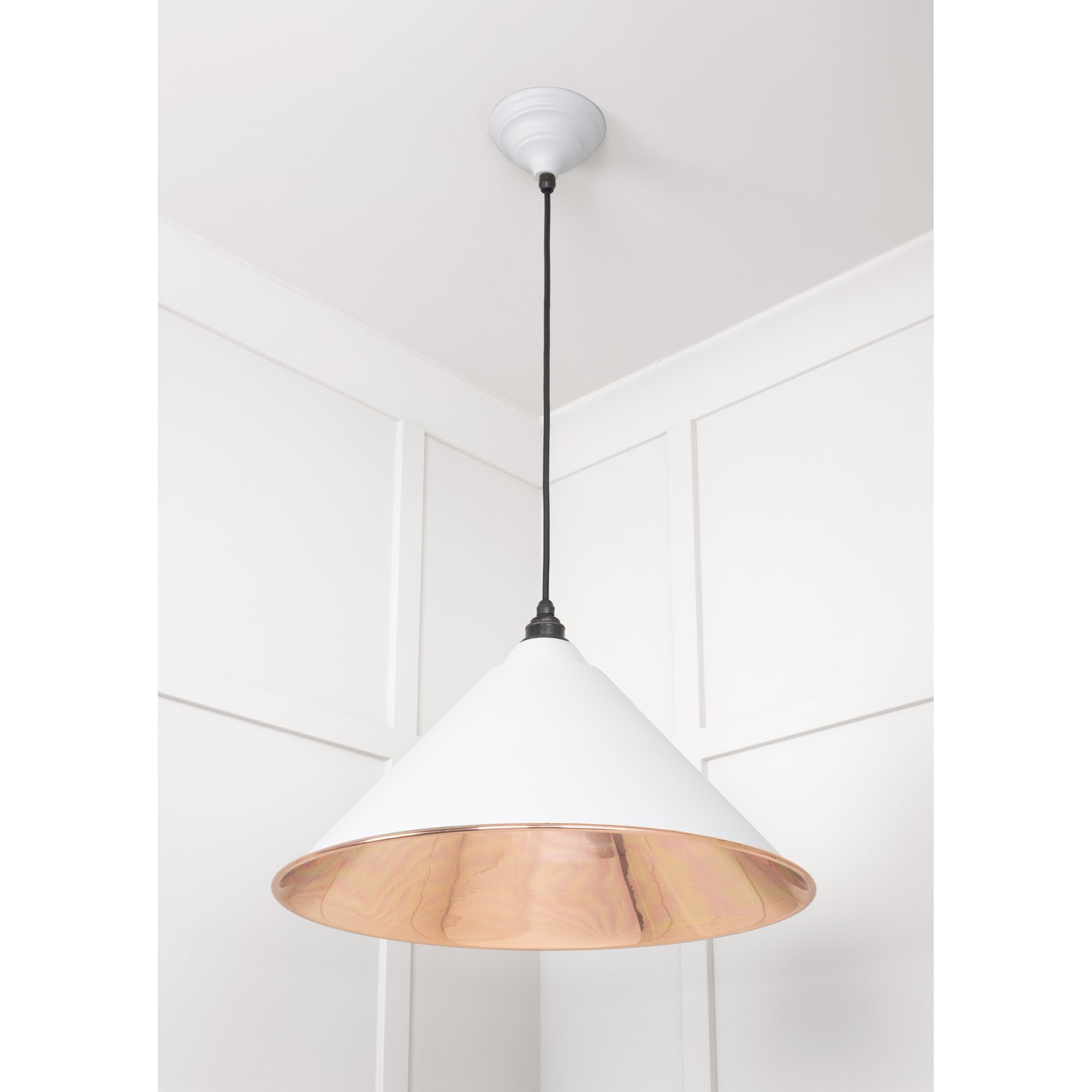 From The Anvil Smooth Copper Hockley Pendant - Flock (Matt White)