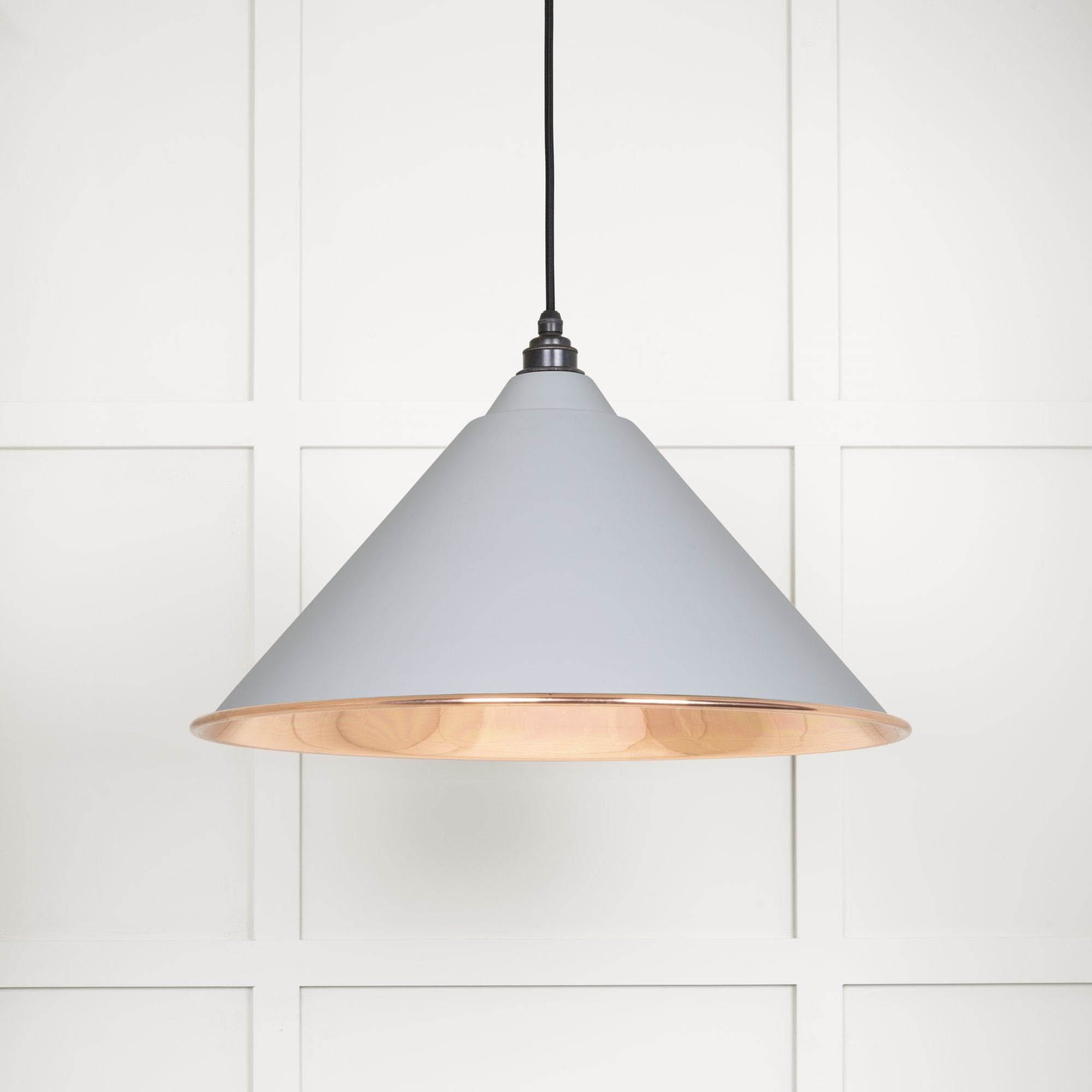 From The Anvil Smooth Copper Hockley Pendant - Birch (Pale Grey)