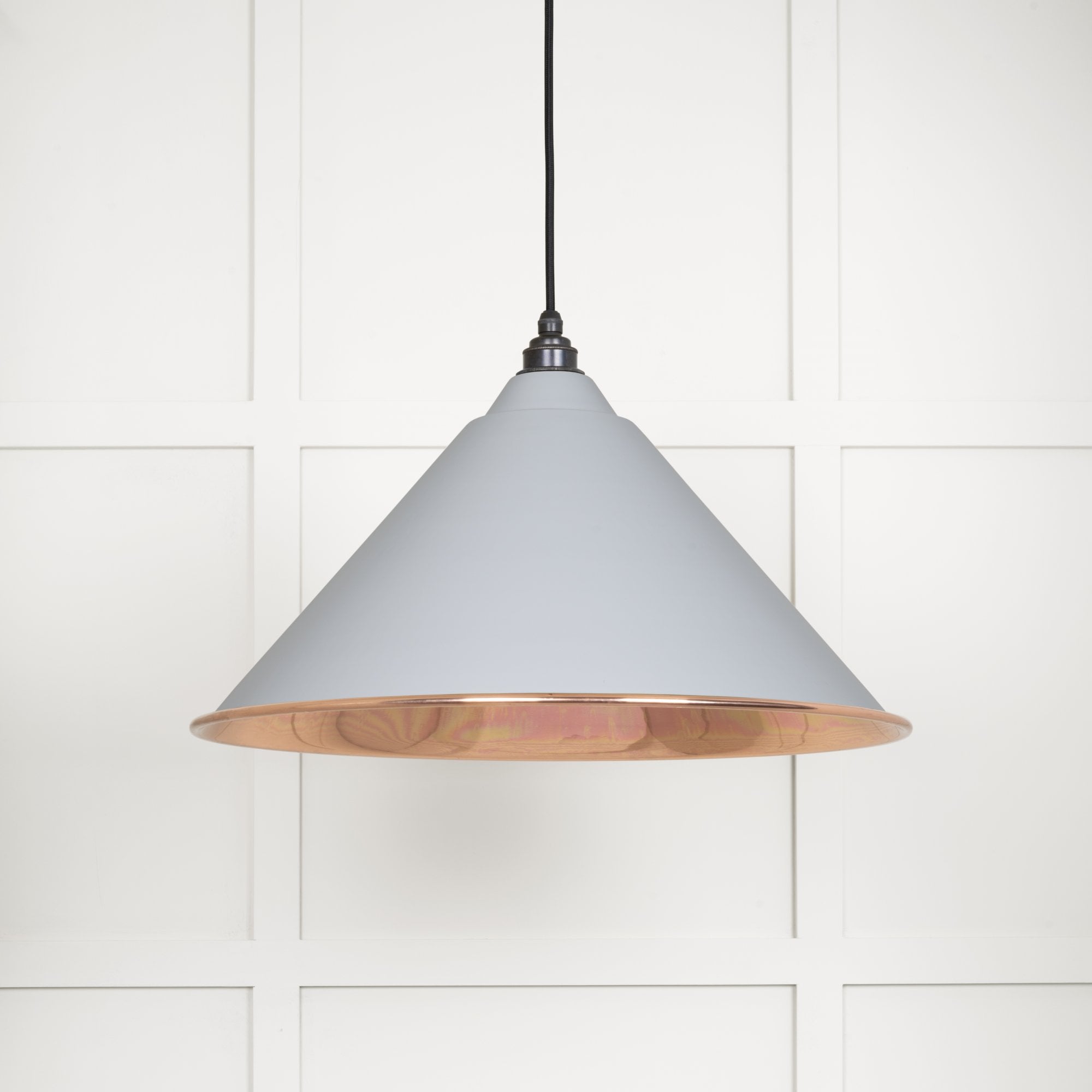 From The Anvil Smooth Copper Hockley Pendant - Birch (Pale Grey)