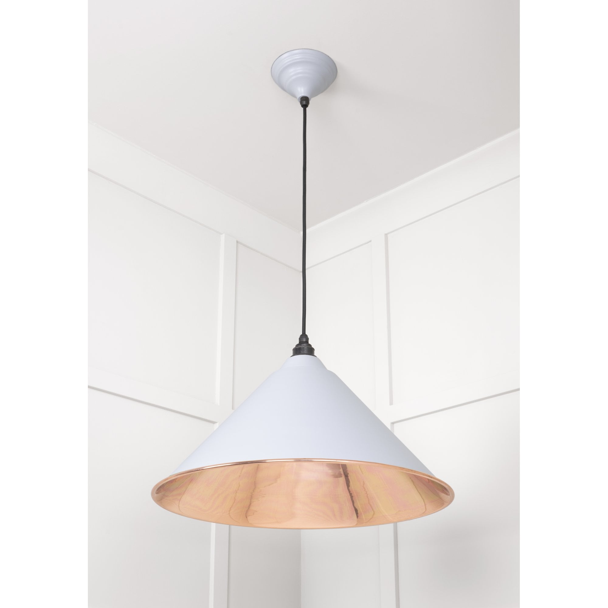From The Anvil Smooth Copper Hockley Pendant - Birch (Pale Grey)