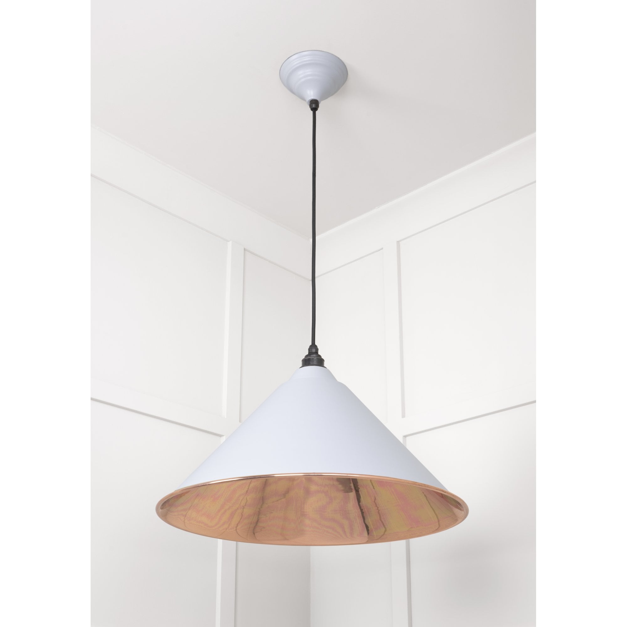 From The Anvil Smooth Copper Hockley Pendant - Birch (Pale Grey)