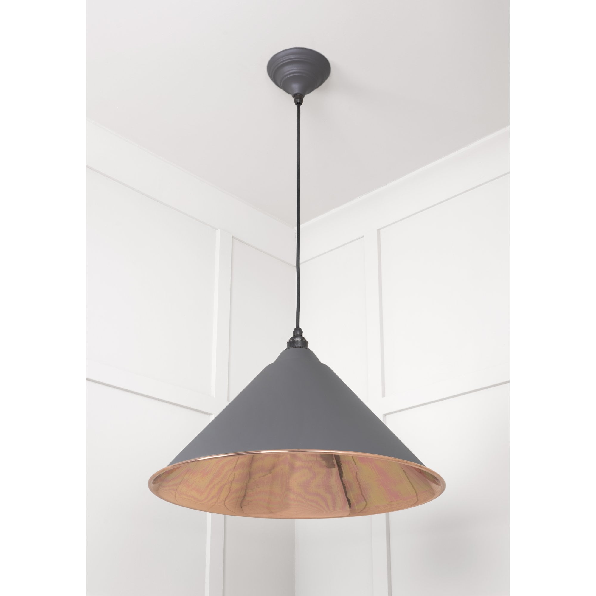 From The Anvil Smooth Copper Hockley Pendant - Bluff (Warm Grey)