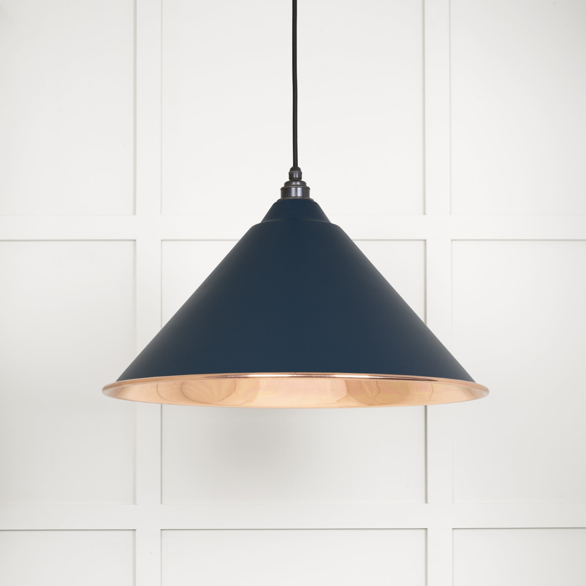 From The Anvil Smooth Copper Hockley Pendant - Dusk (Dark Blue/Grey)