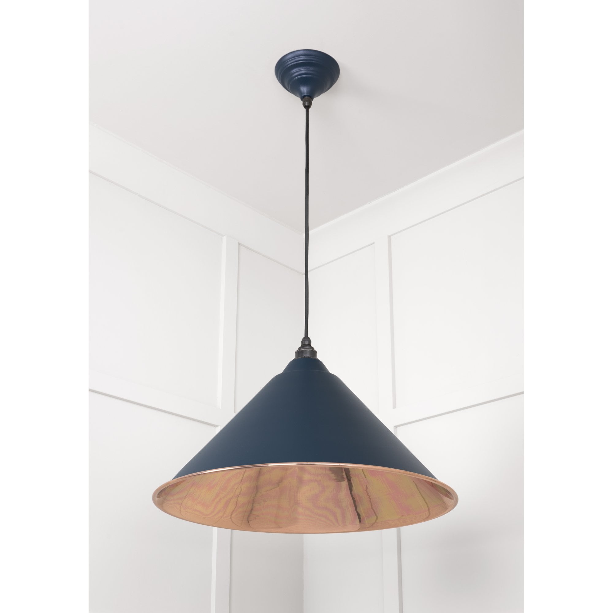 From The Anvil Smooth Copper Hockley Pendant - Dusk (Dark Blue/Grey)