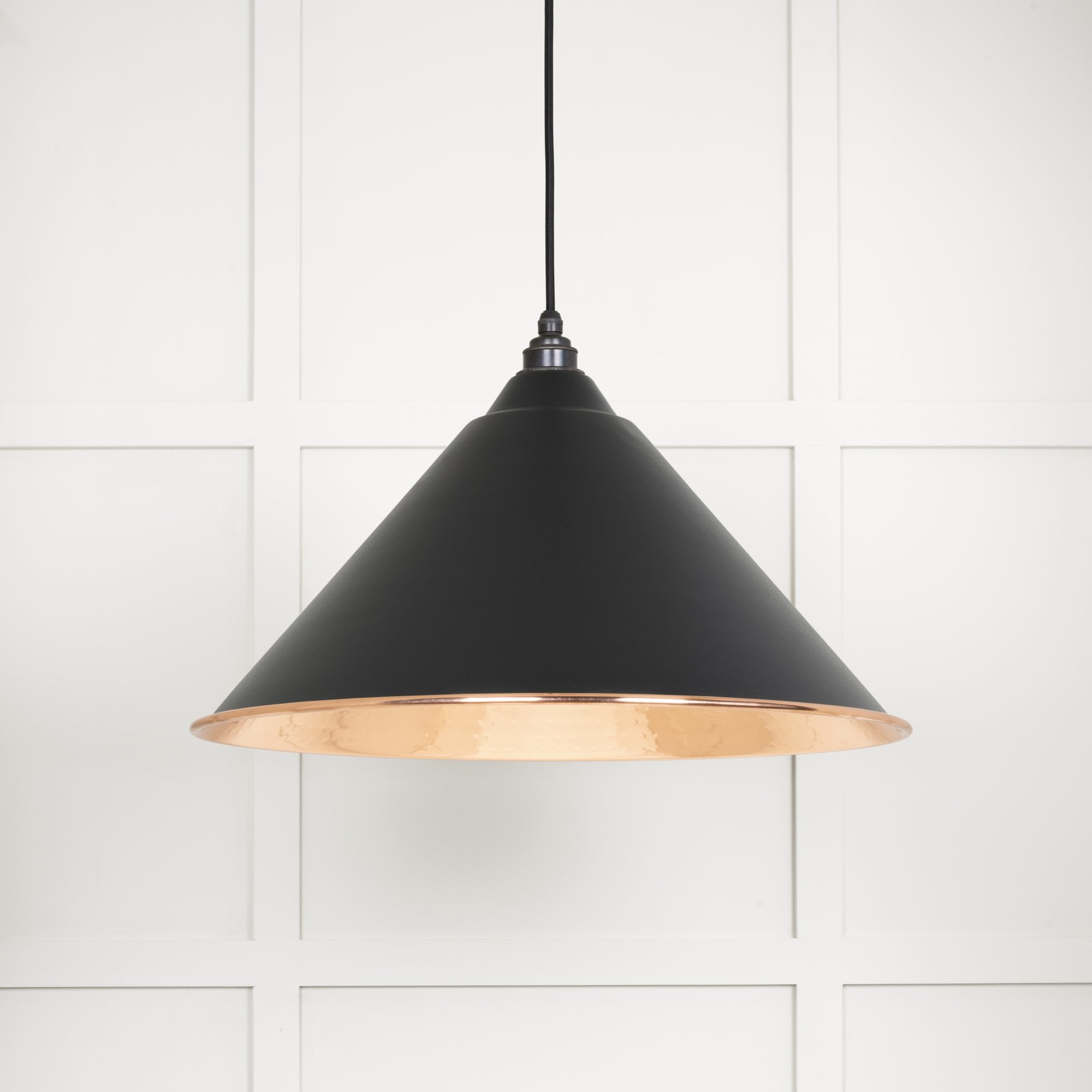 From The Anvil Hammered Copper Hockley Pendant - Elan Black