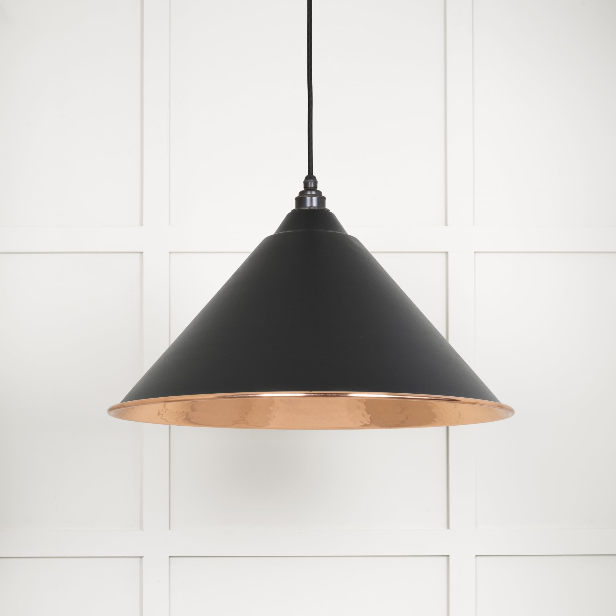 From The Anvil Hammered Copper Hockley Pendant - Elan Black
