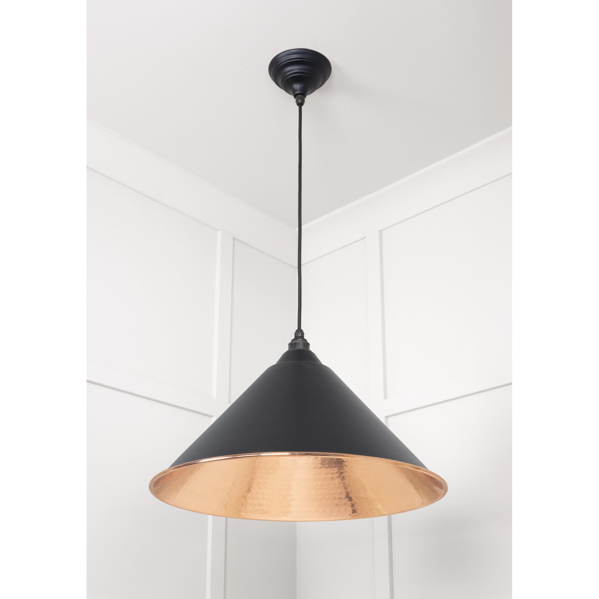 From The Anvil Hammered Copper Hockley Pendant - Elan Black