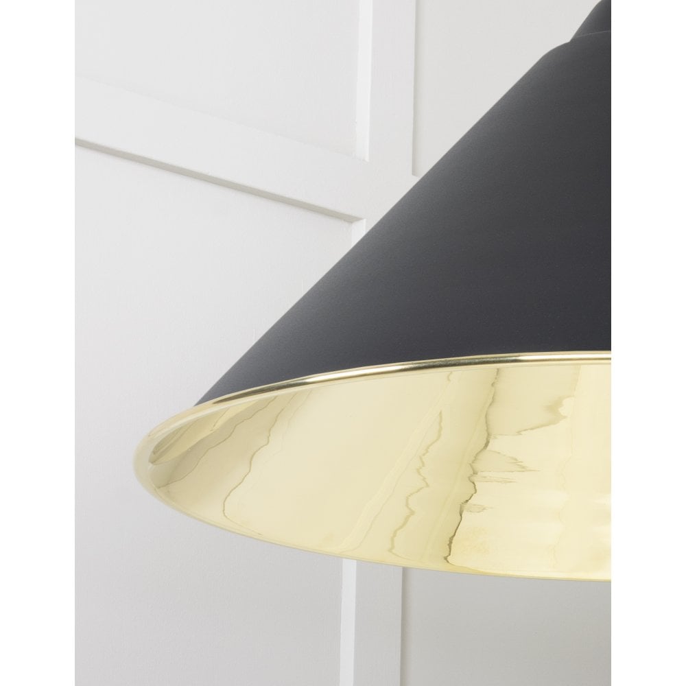 From The Anvil Smooth Brass Hockley Pendant - Elan Black