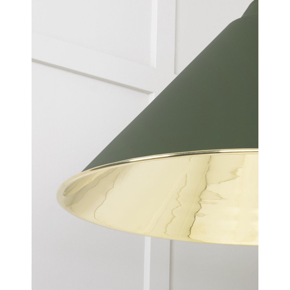 From The Anvil Smooth Brass Hockley Pendant - Heath (Earthy Green)