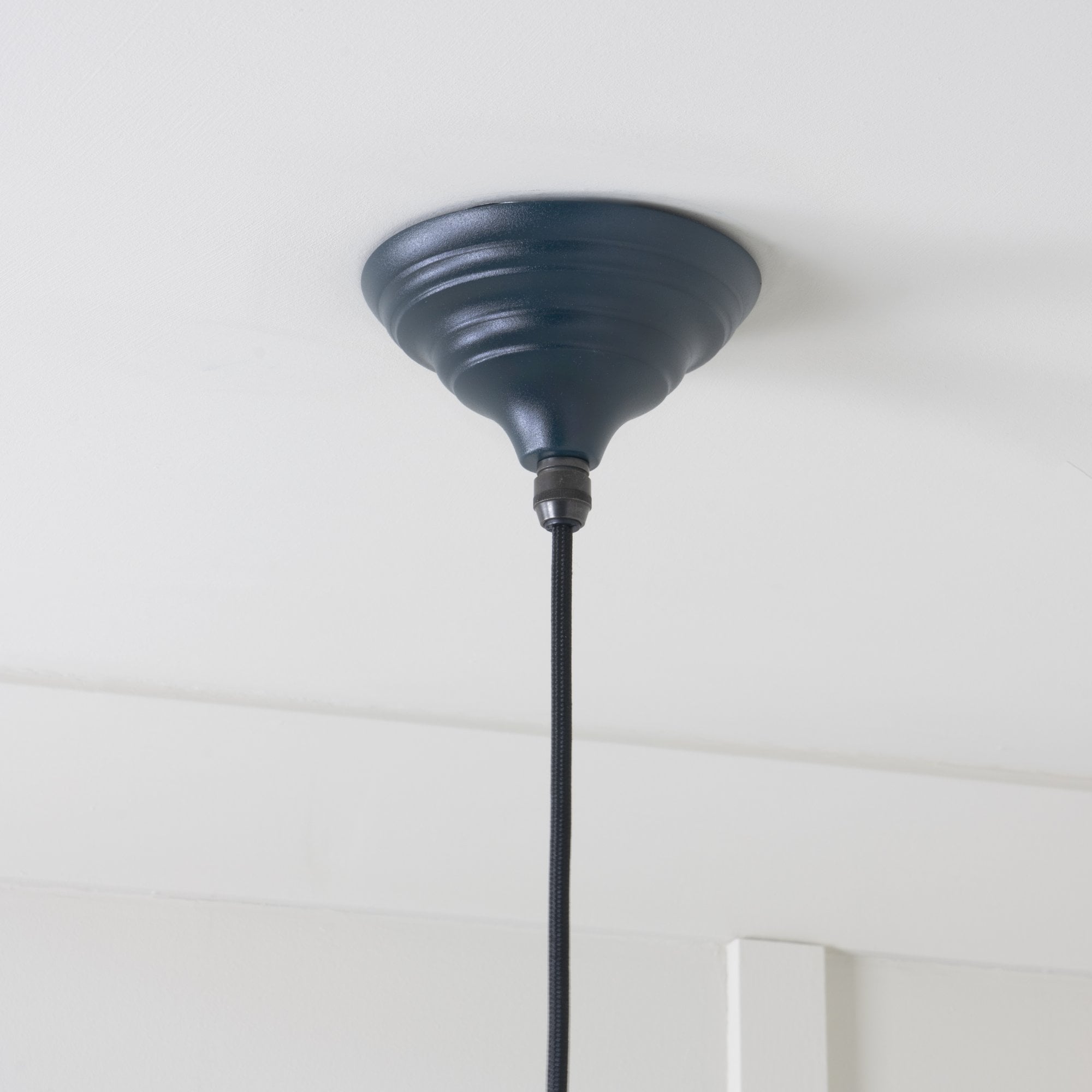 From The Anvil Smooth Brass Hockley Pendant - Dusk (Dark Blue/Grey)