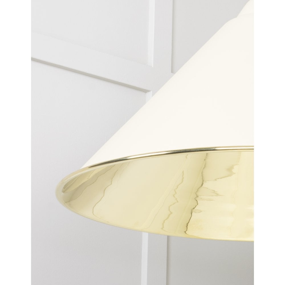 From The Anvil Smooth Brass Hockley Pendant - Teasel (Off White/Cream)