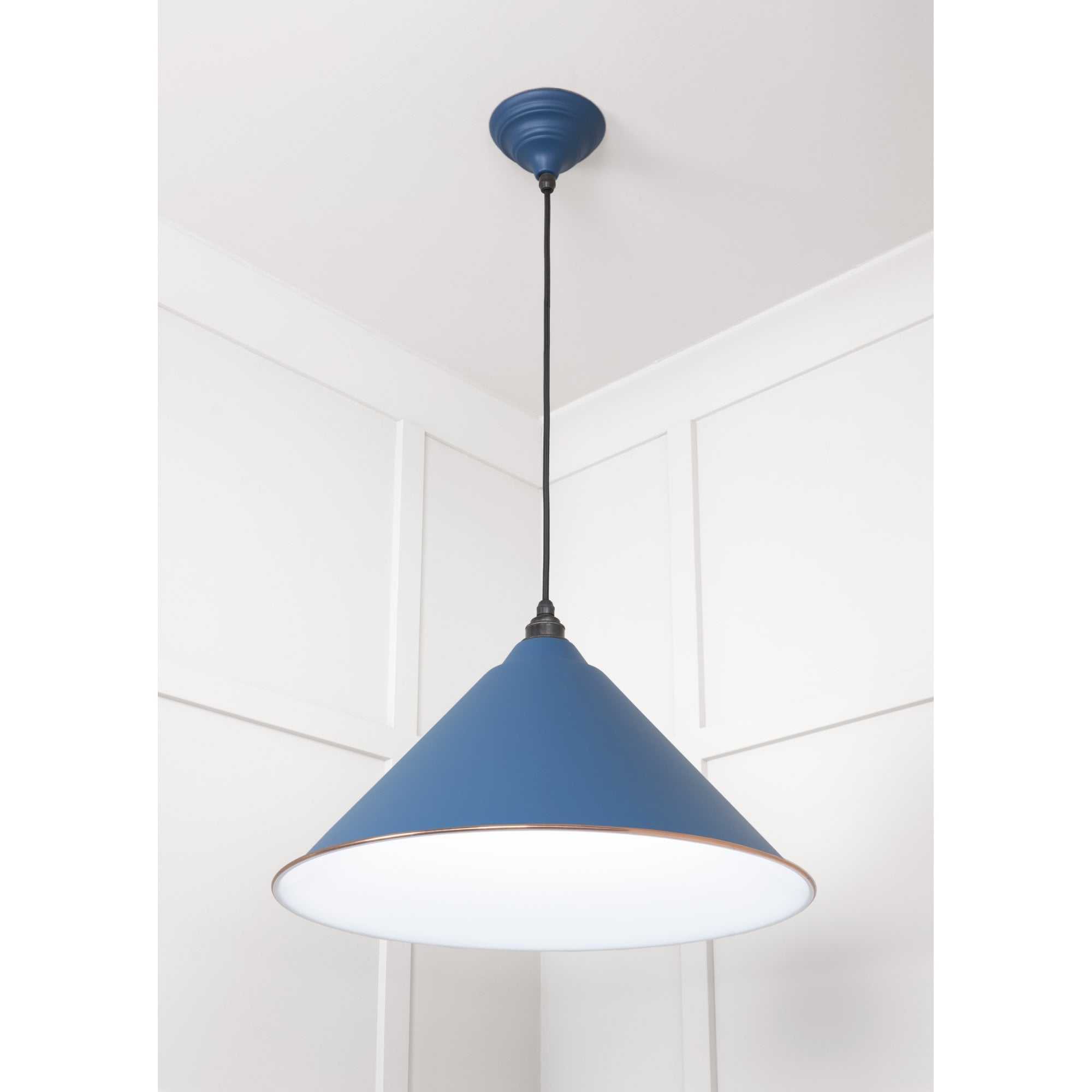 From The Anvil White Gloss Hockley Pendant - Upstream (Blue)
