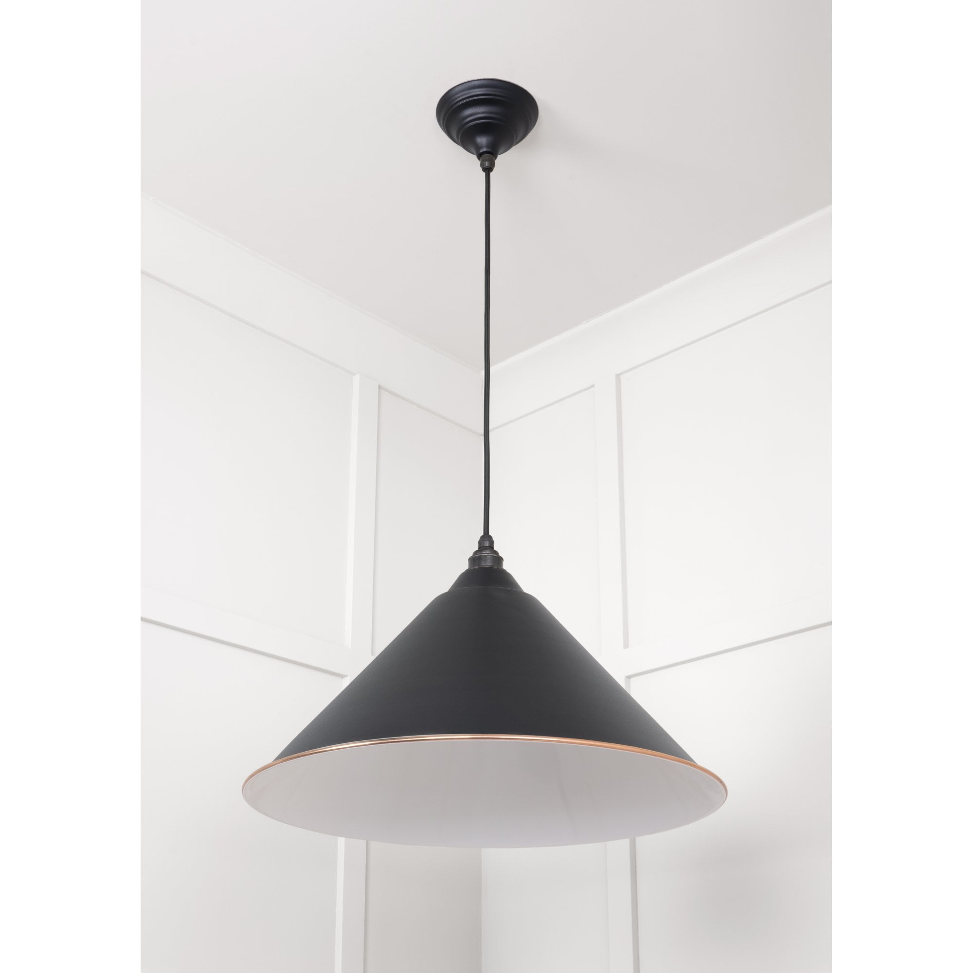 From The Anvil White Gloss Hockley Pendant - Elan Black