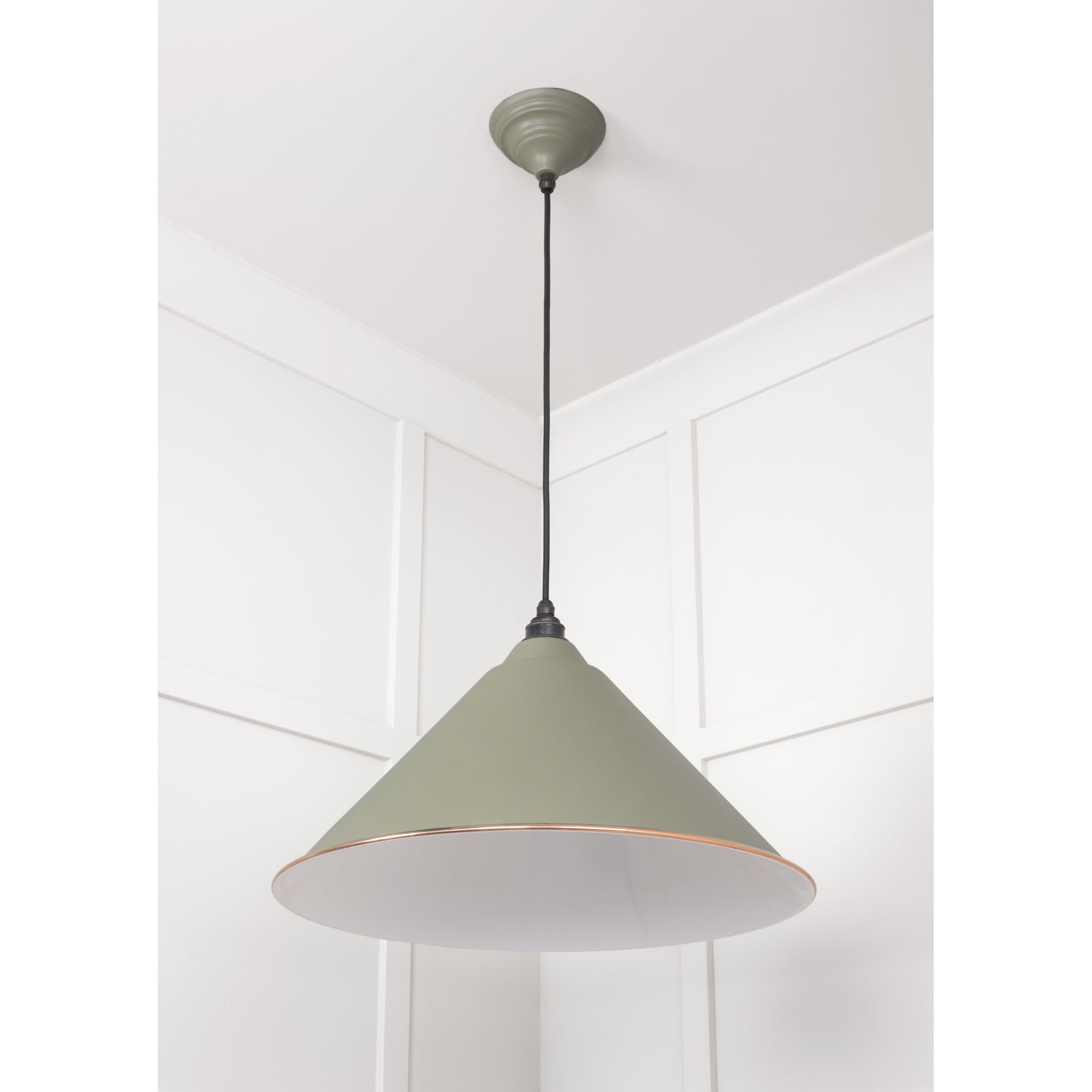 From The Anvil White Gloss Hockley Pendant - Tump (Pale Green)