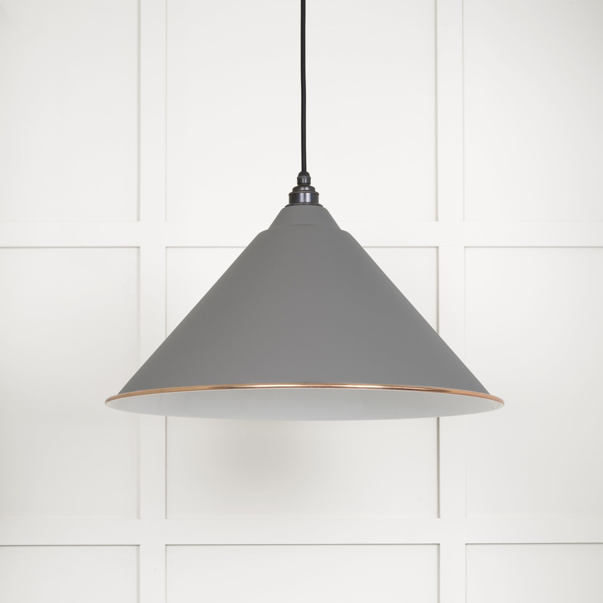From The Anvil White Gloss Hockley Pendant - Bluff (Warm Grey)