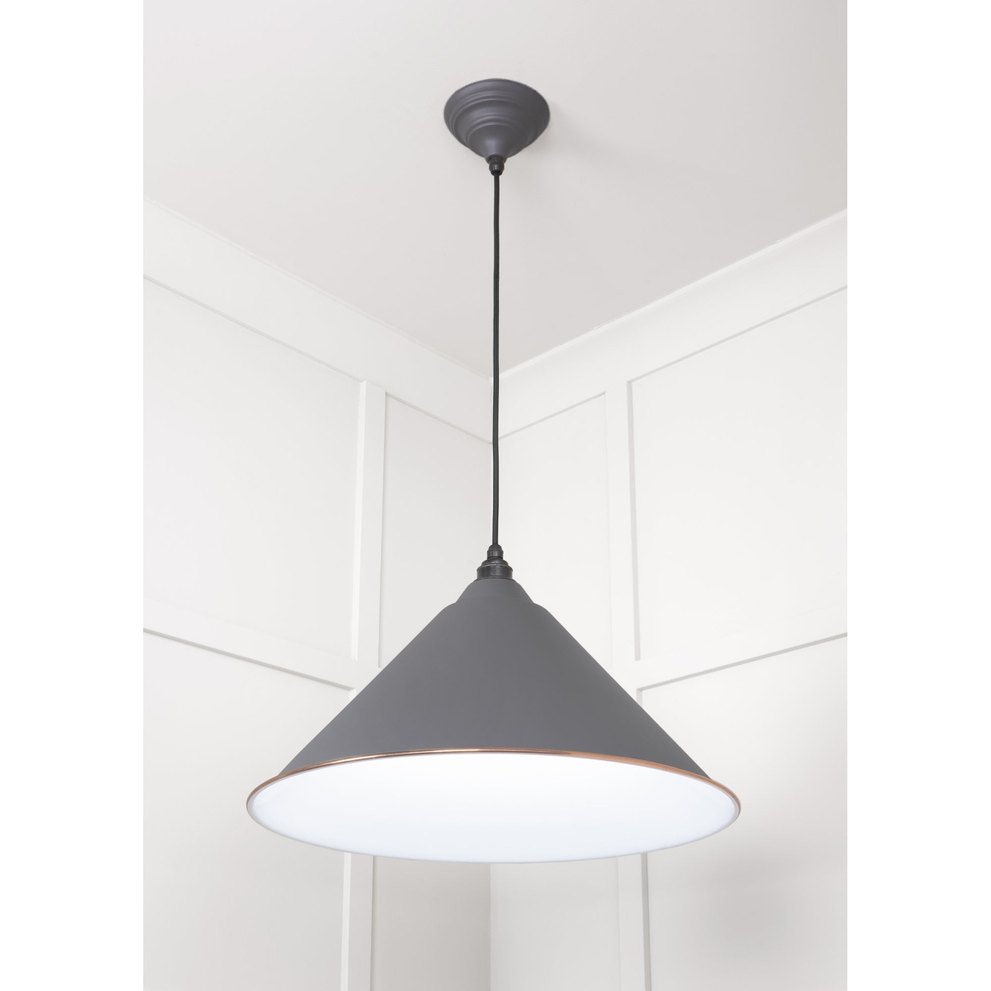 From The Anvil White Gloss Hockley Pendant - Bluff (Warm Grey)