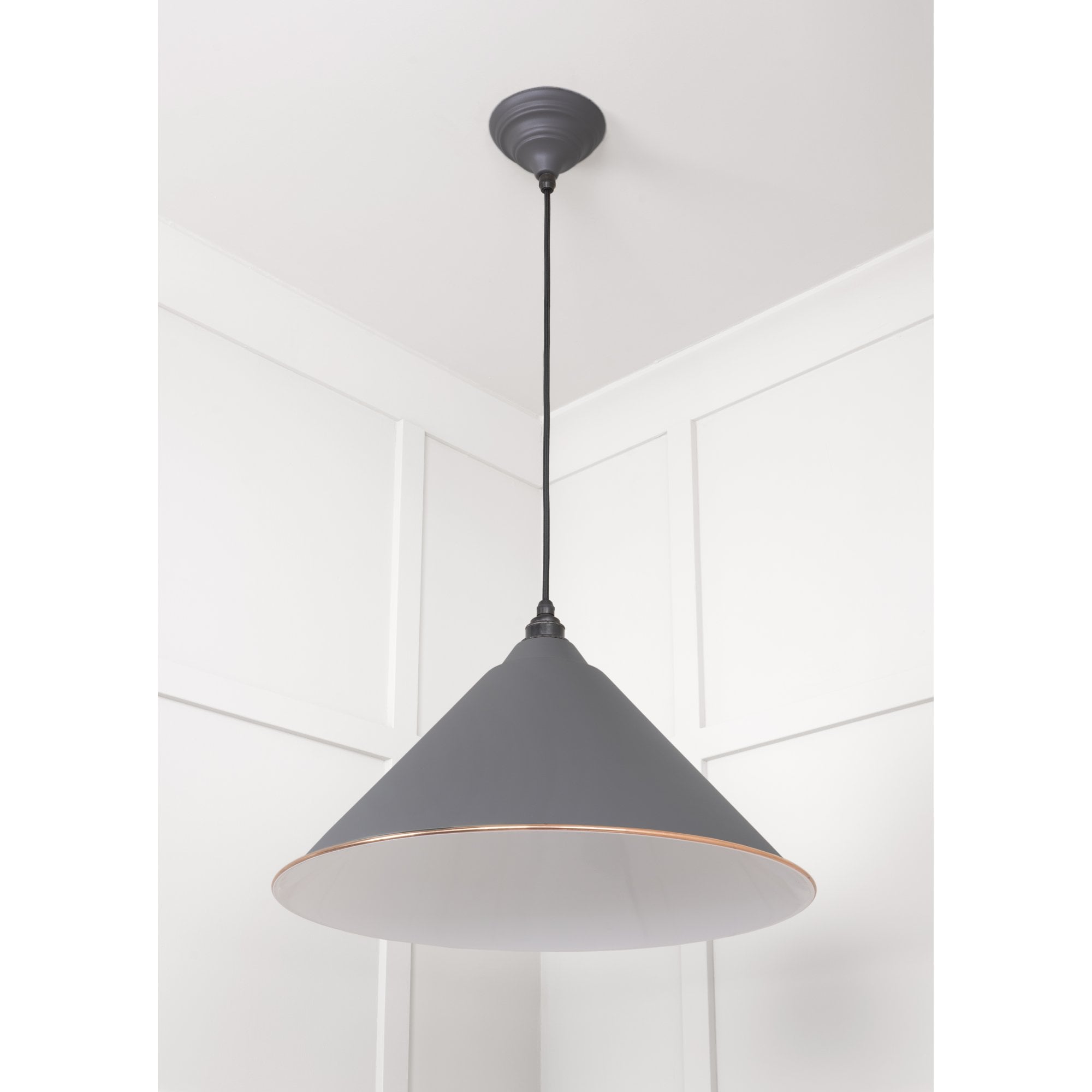 From The Anvil White Gloss Hockley Pendant - Bluff (Warm Grey)