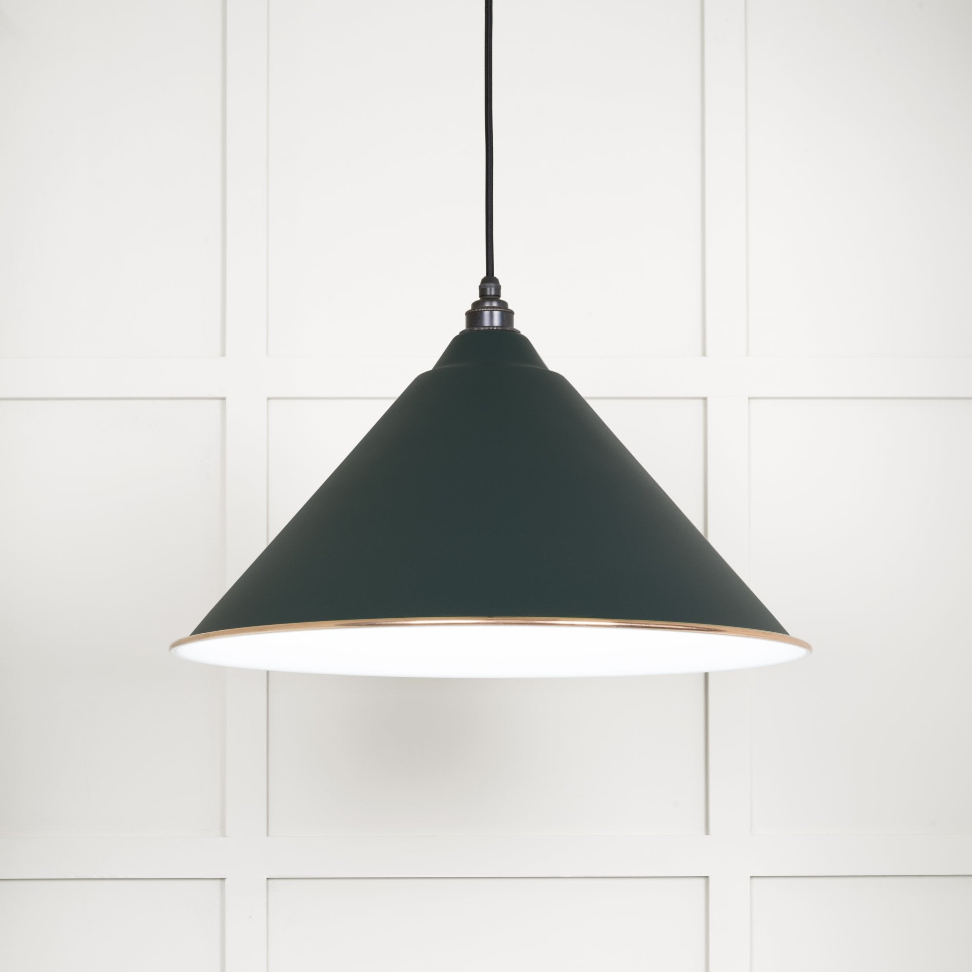 From The Anvil White Gloss Hockley Pendant - Dingle (Rich Green)