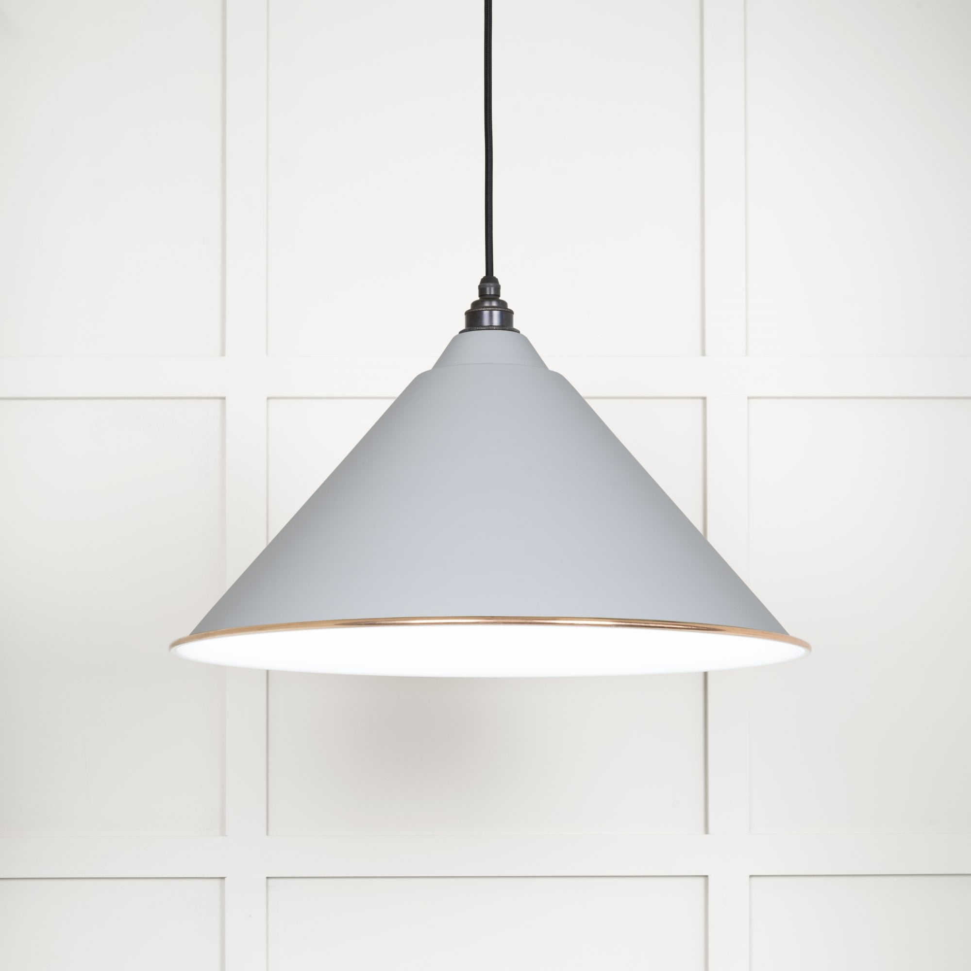 From The Anvil White Gloss Hockley Pendant - Birch (Pale Grey)