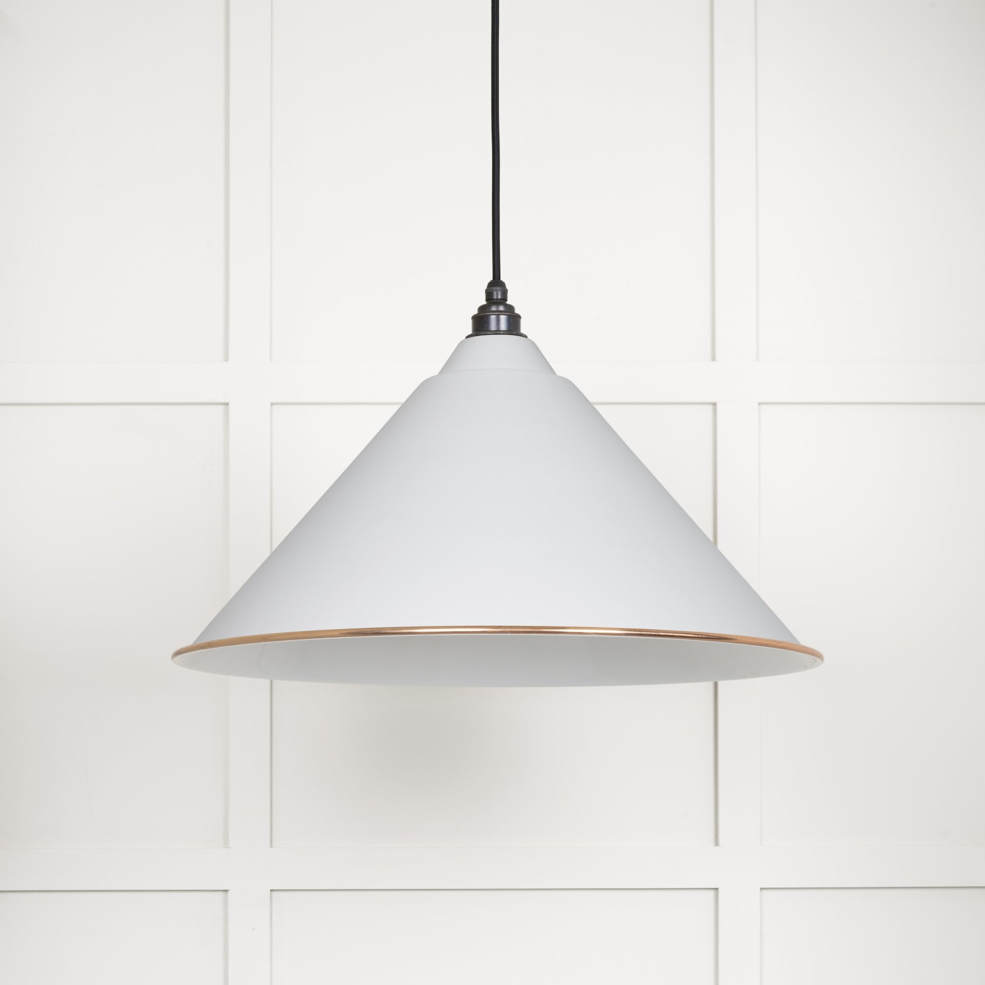 From The Anvil White Gloss Hockley Pendant - Flock (Matt White)